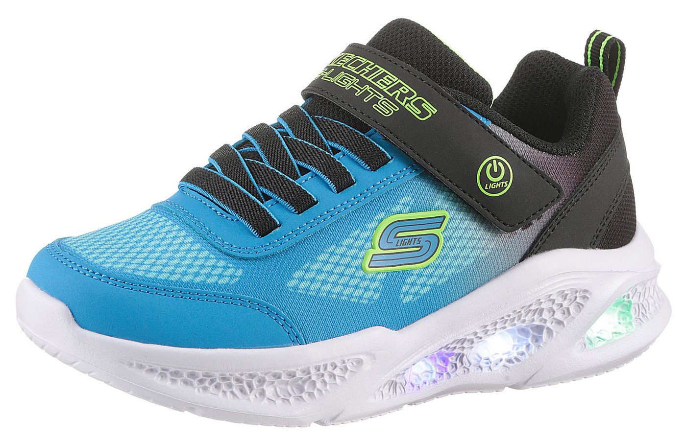 Skechers METEOR-LIGHTS Sneaker, Klettschuh mit Blinkfunktion, Größenschablone zum Download
