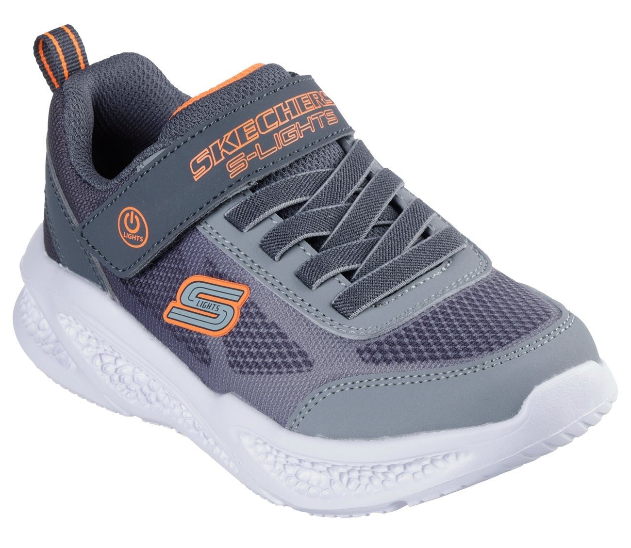 Skechers METEOR-LIGHTS Sneaker, Klettschuh mit Blinkfunktion, Größenschablone zum Download (grau)