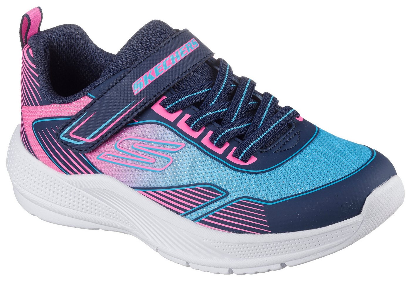 Skechers MICROSPEC ADVANCE Sneaker Freizeitschuh mit Klettverschluss, Größenschablone zum Download (blau/bunt)