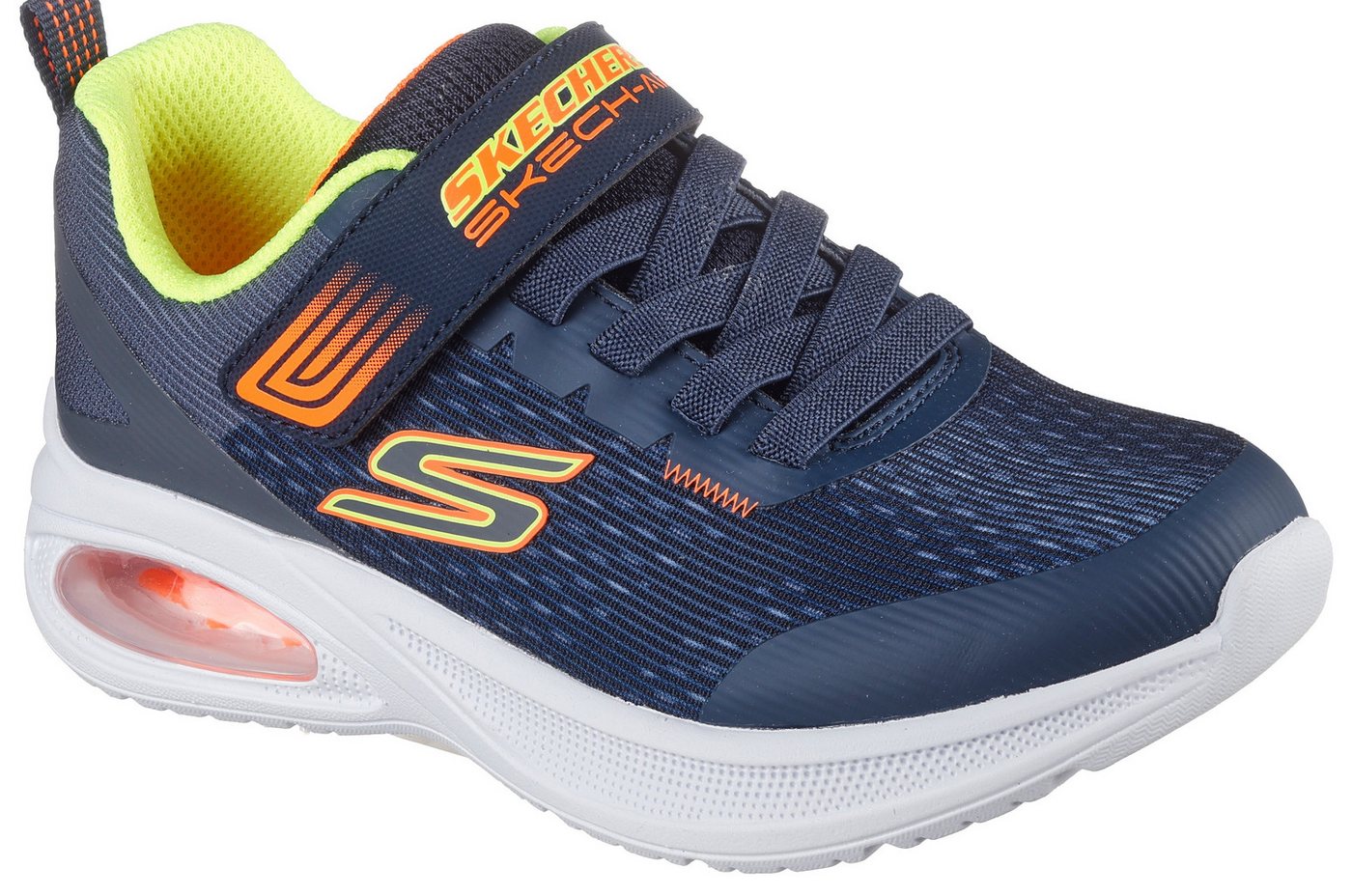 Skechers MICROSPEC MAX ADVANCE Sneaker Freizeitschuh mit Klettverschluss, Größenschablone zum Download (blau/gelb)