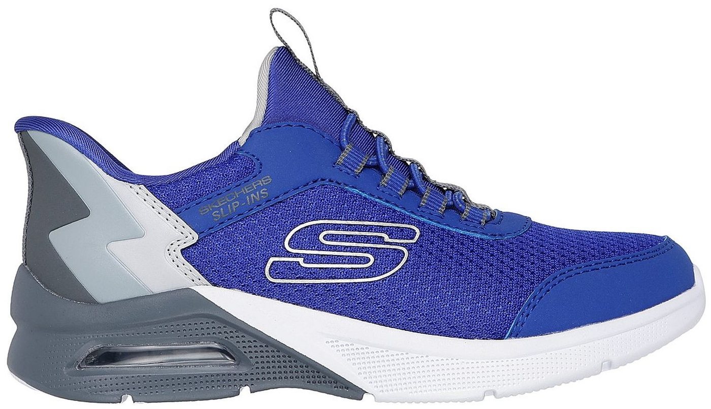 Skechers Microspec Max Brisk-Stripe Slip-On Blau BLGY Sneaker