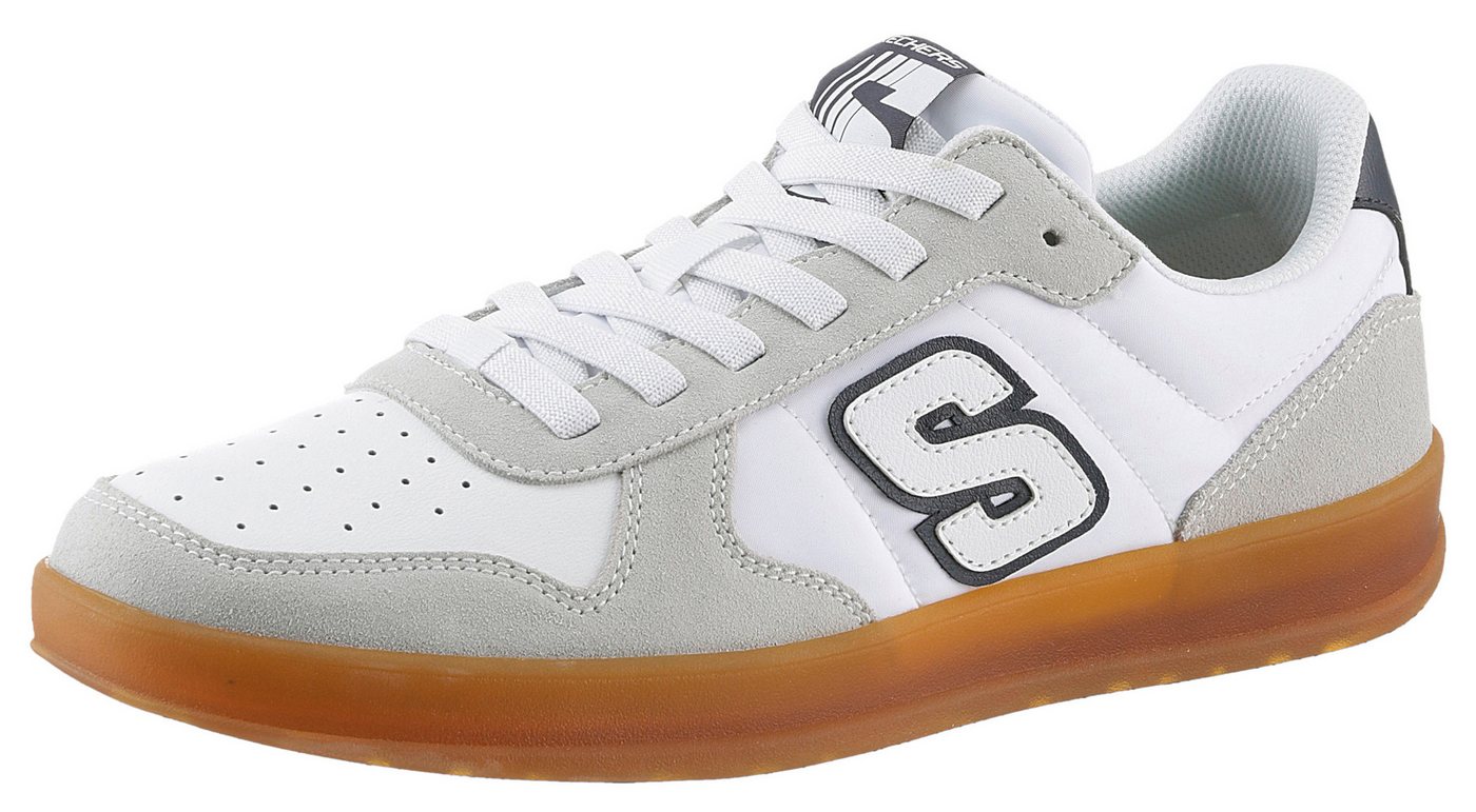 Skechers NEW WAVE CUP-CALVEN Slip-On Sneaker, Retro Sneaker, Schnürschuh mit Gummizug (beige/weiß)