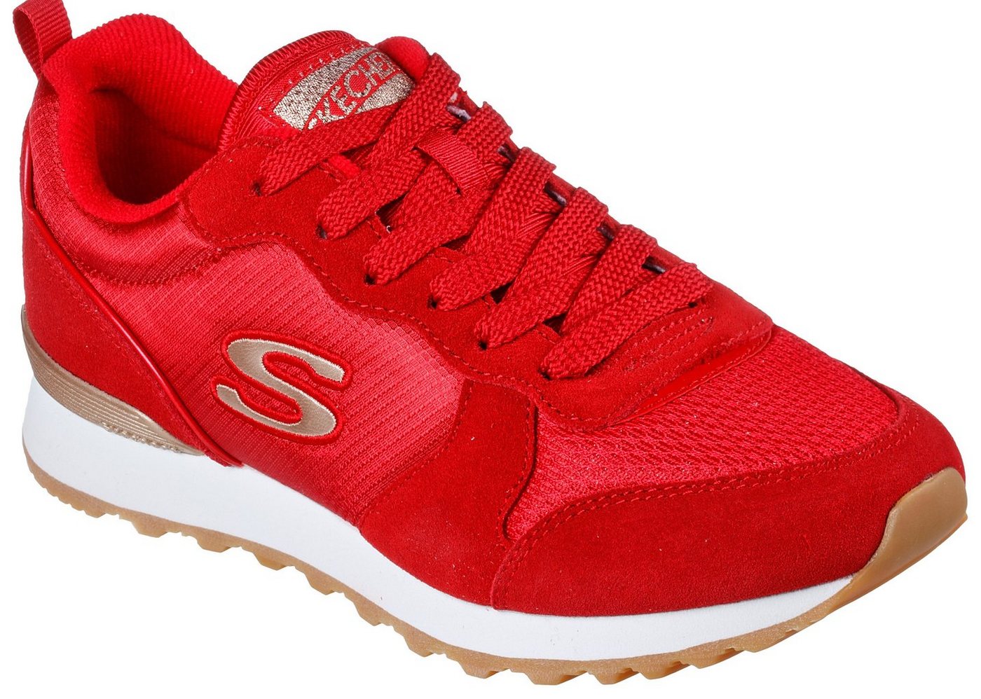 Skechers OG 85 - GOLDN GURL Sneaker Schnürschuh, Original-Retro-Jogginschuh mit Air-Cooled Memory Foam® (rot)