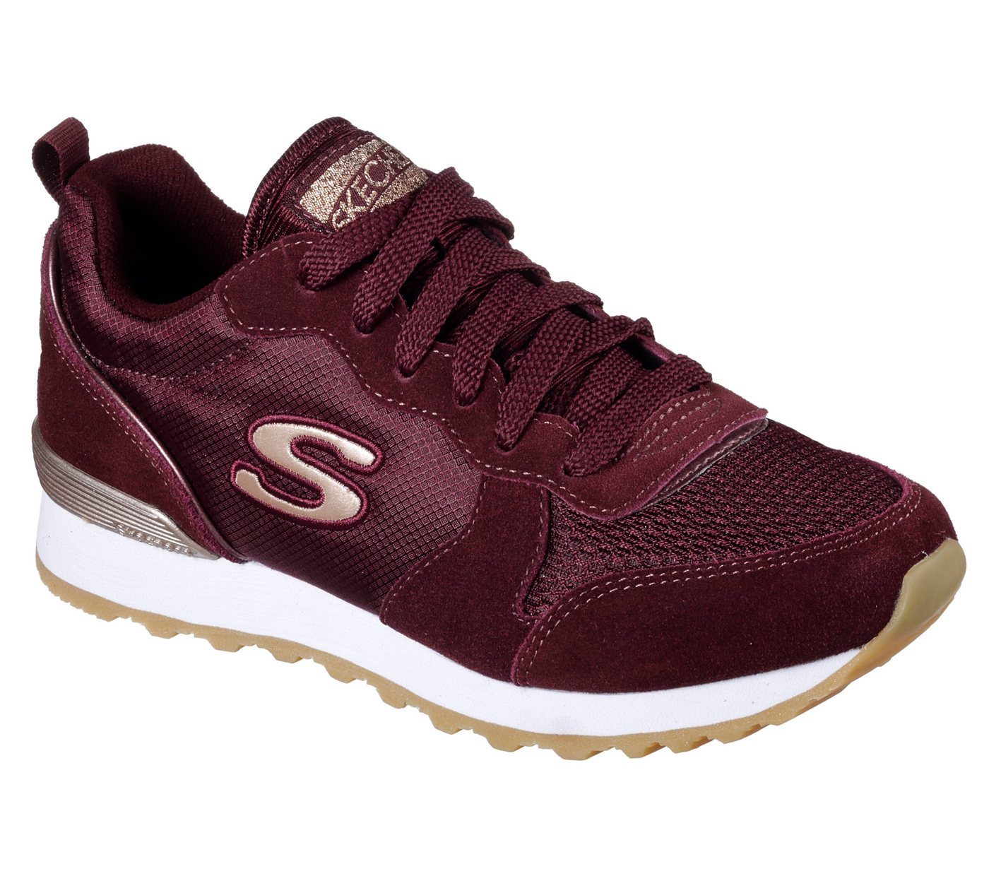 Skechers OG 85 - GOLDN GURL Sneaker Schnürschuh, Original-Retro-Jogginschuh mit Air-Cooled Memory Foam®