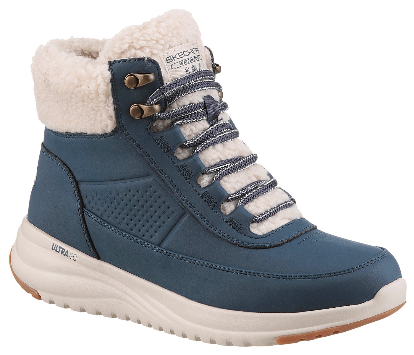 Skechers ON-THE-GO STELLAR Winterboots Schnürstiefel, Trekkingschuh mit ULTRA GO® Dämpfung (blau)