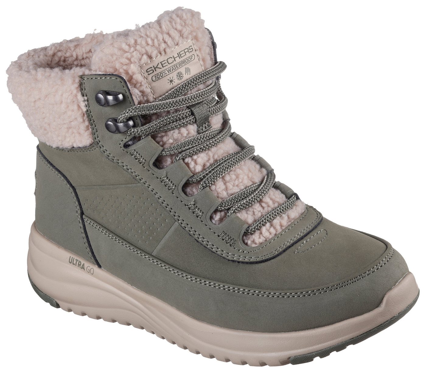 Skechers ON-THE-GO STELLAR Winterboots Schnürstiefel, Trekkingschuh mit ULTRA GO® Dämpfung (grün)