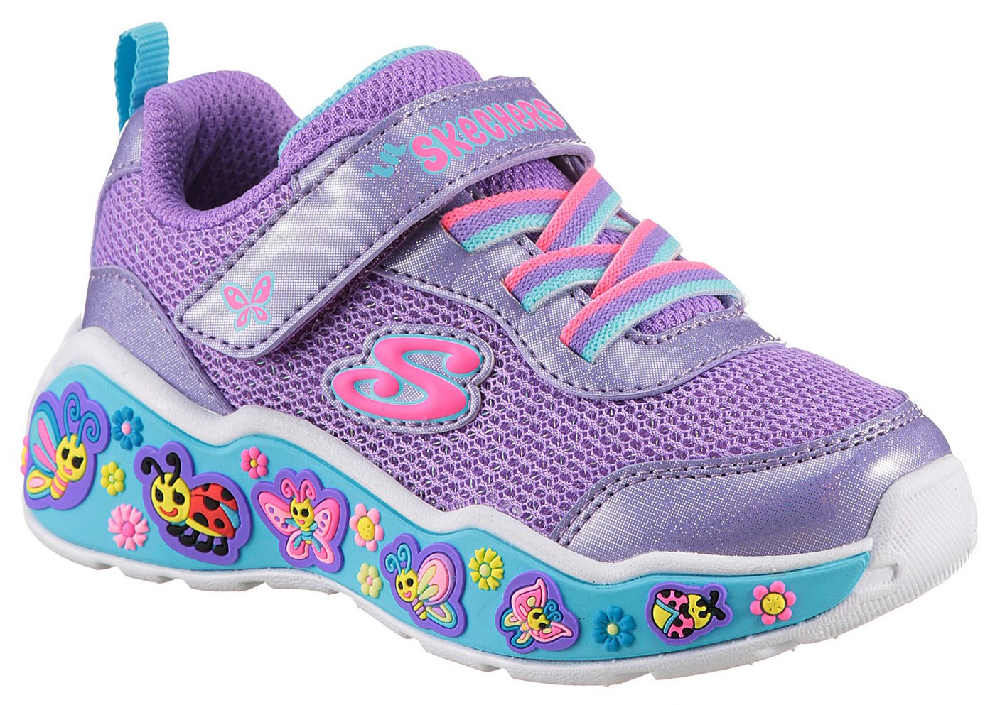 Skechers PLAY SCENE-FUN SQUAD Lauflernschuh Sneaker mit bunten Motiven verziert, Größenschablone zum Download