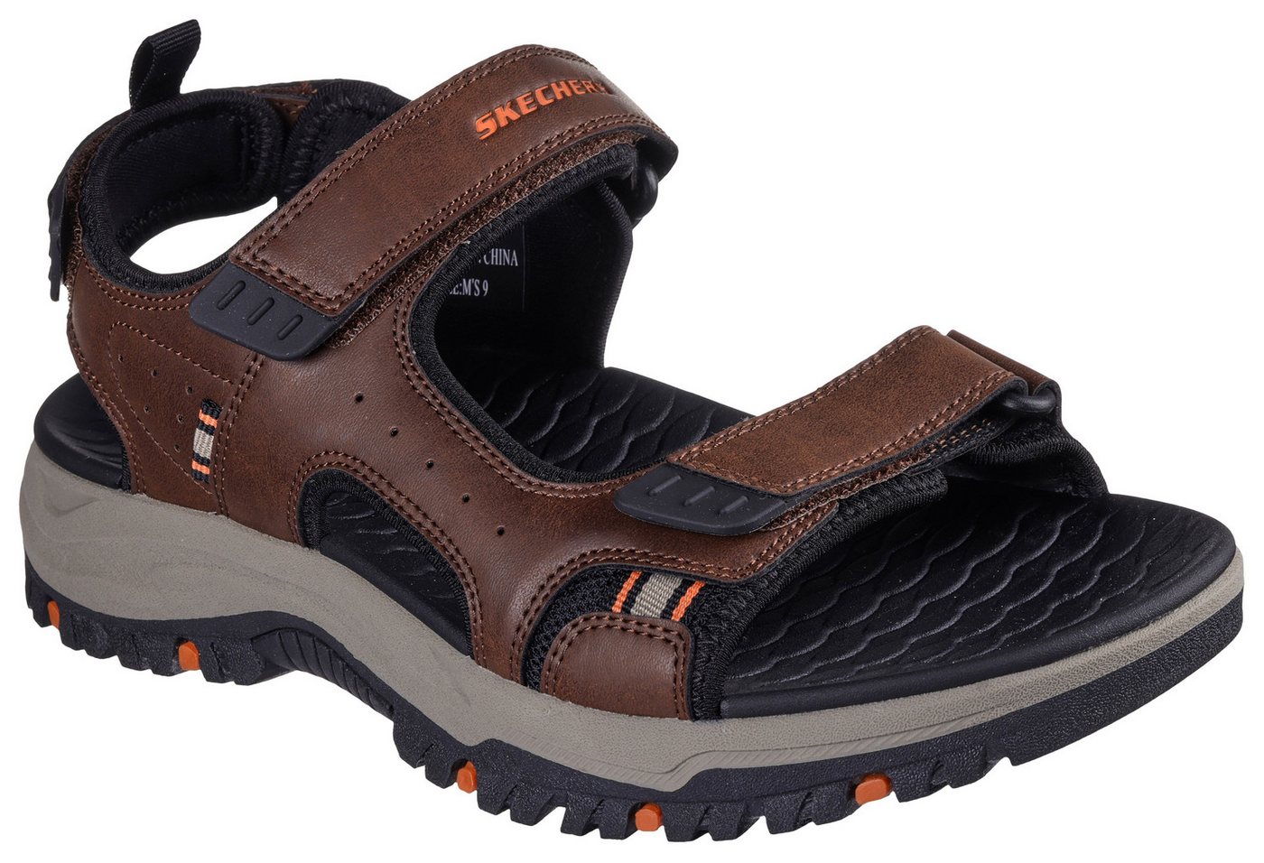 Skechers PREWITT-RIGDON, Trekking Sandale, Outdoorsandale mit Luxe Foam Ausstattung (braun/schwarz)