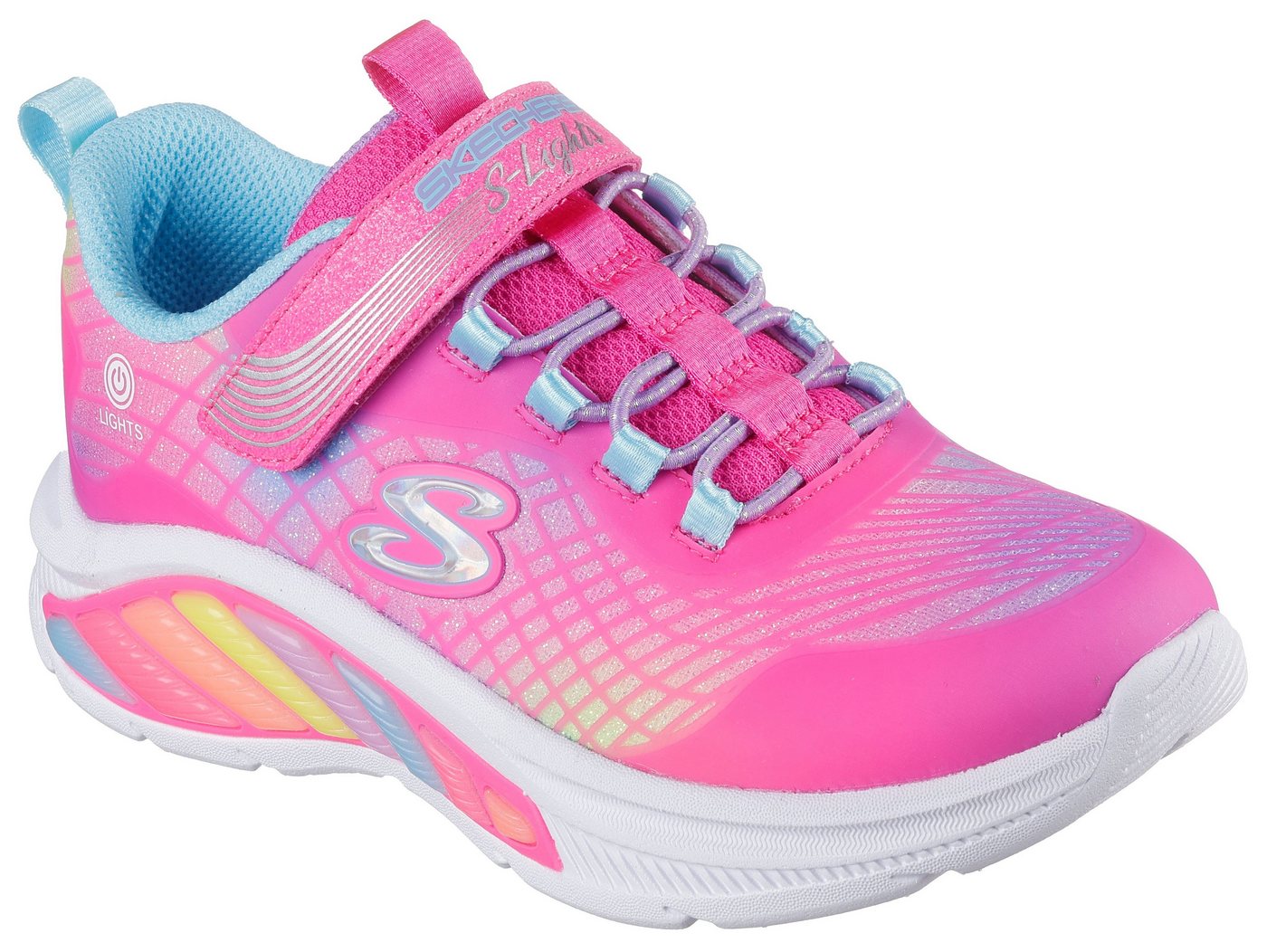 Skechers RAINBOW CRUISERS Sneaker Kinderschuh mit Farbverlauf, Größenschablone zum Download