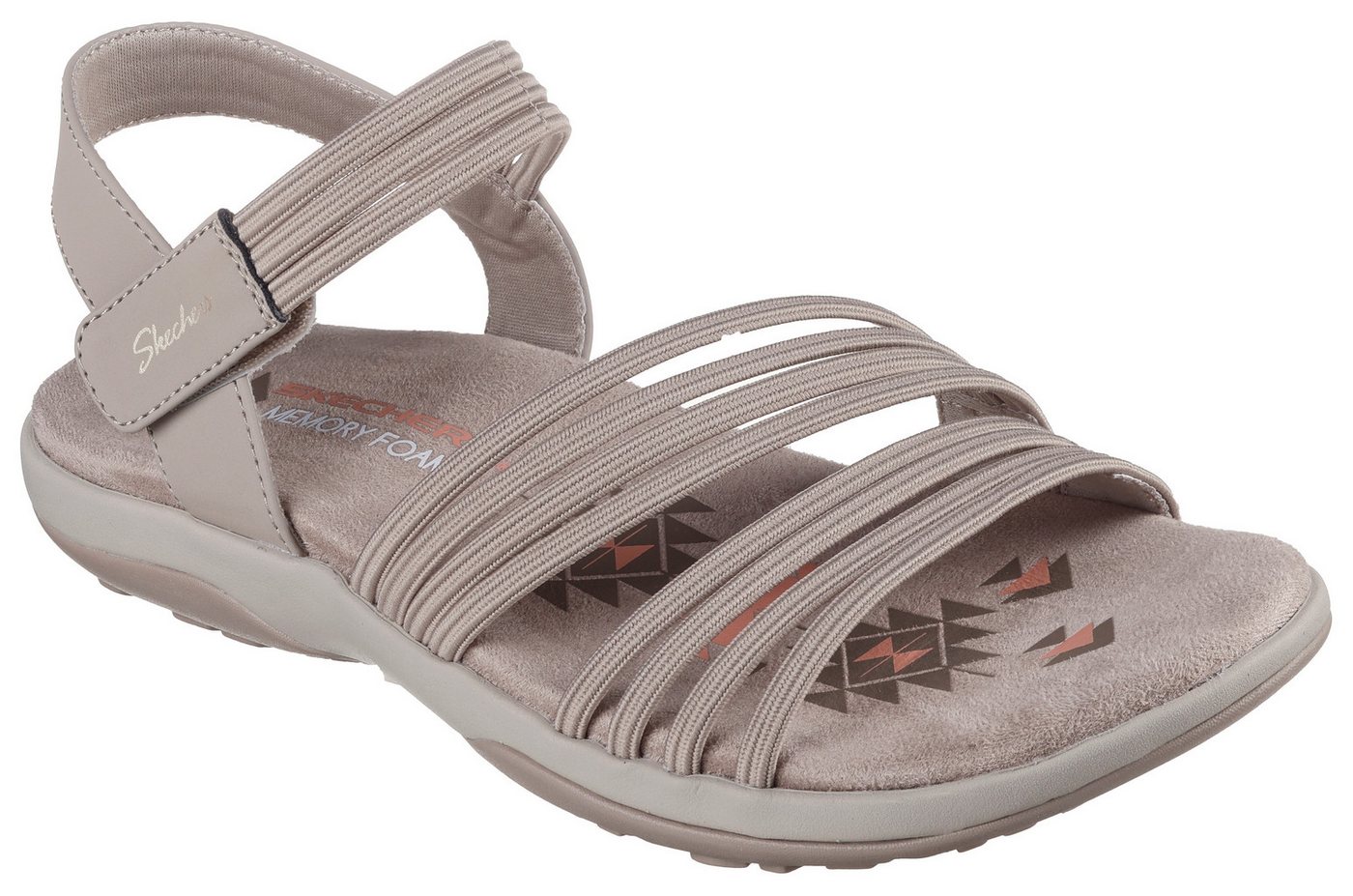 Skechers REGGAE SLIM Sandale, Sommerschuh, Trekking Sandale mit praktischem Klettverschluss