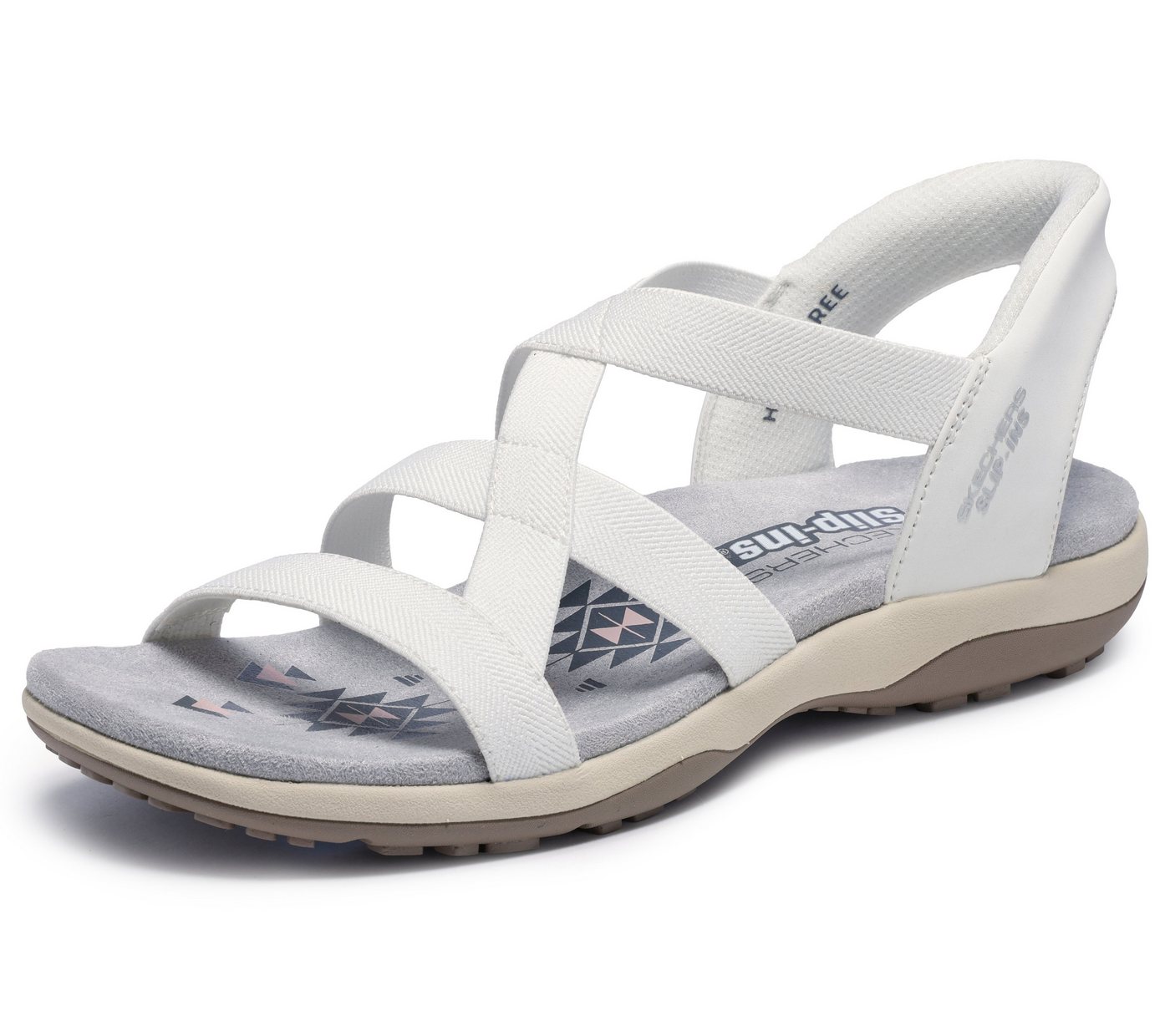 Skechers REGGAE SLIM-STRETCH FLEX Sandale Flats, Trekking Sandale mit Slip-ins Funktion