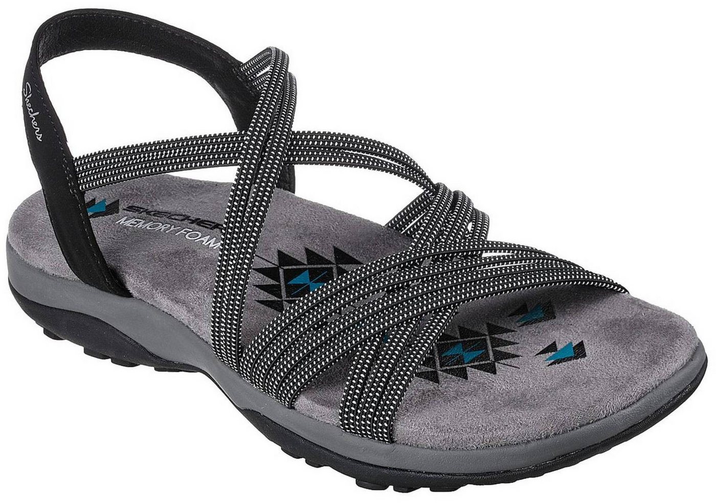 Skechers Reggae Slim Turn It Up Schwarz BLK Sandale