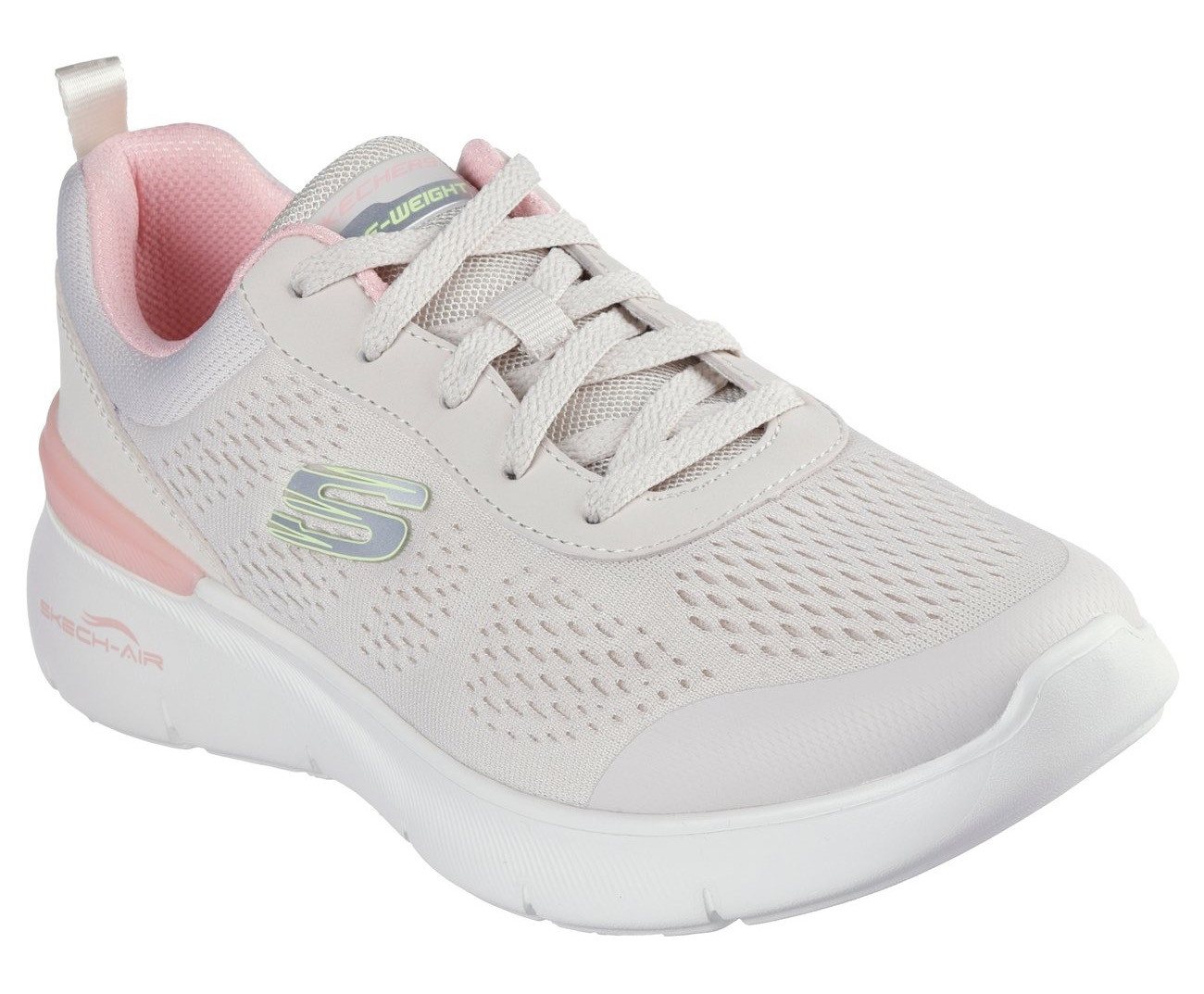 Skechers SKECH-AIR DYNAMIGHT 2.0-NEW HEIGHTS Sneaker, Schnürschuh, Fitnessschuh, Halbschuh, Freizeitsch mit Memory Foam (beige/rosa)