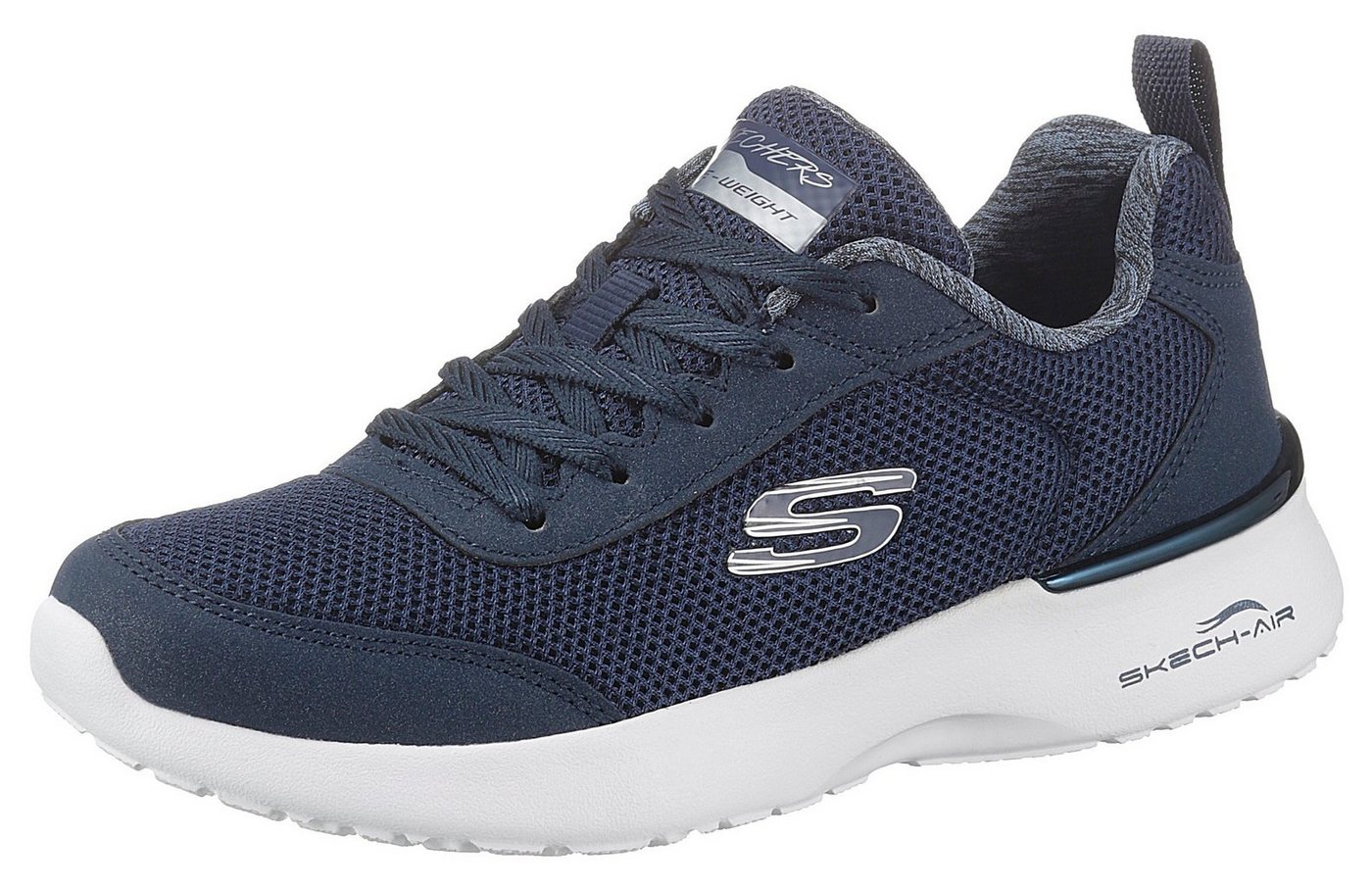 Skechers Skech-Air Dynamight - Fast Brake Sneaker Metallic-Element an der Ferse, Freizeitschuh, Halbschuh, Schnürschuh (blau)