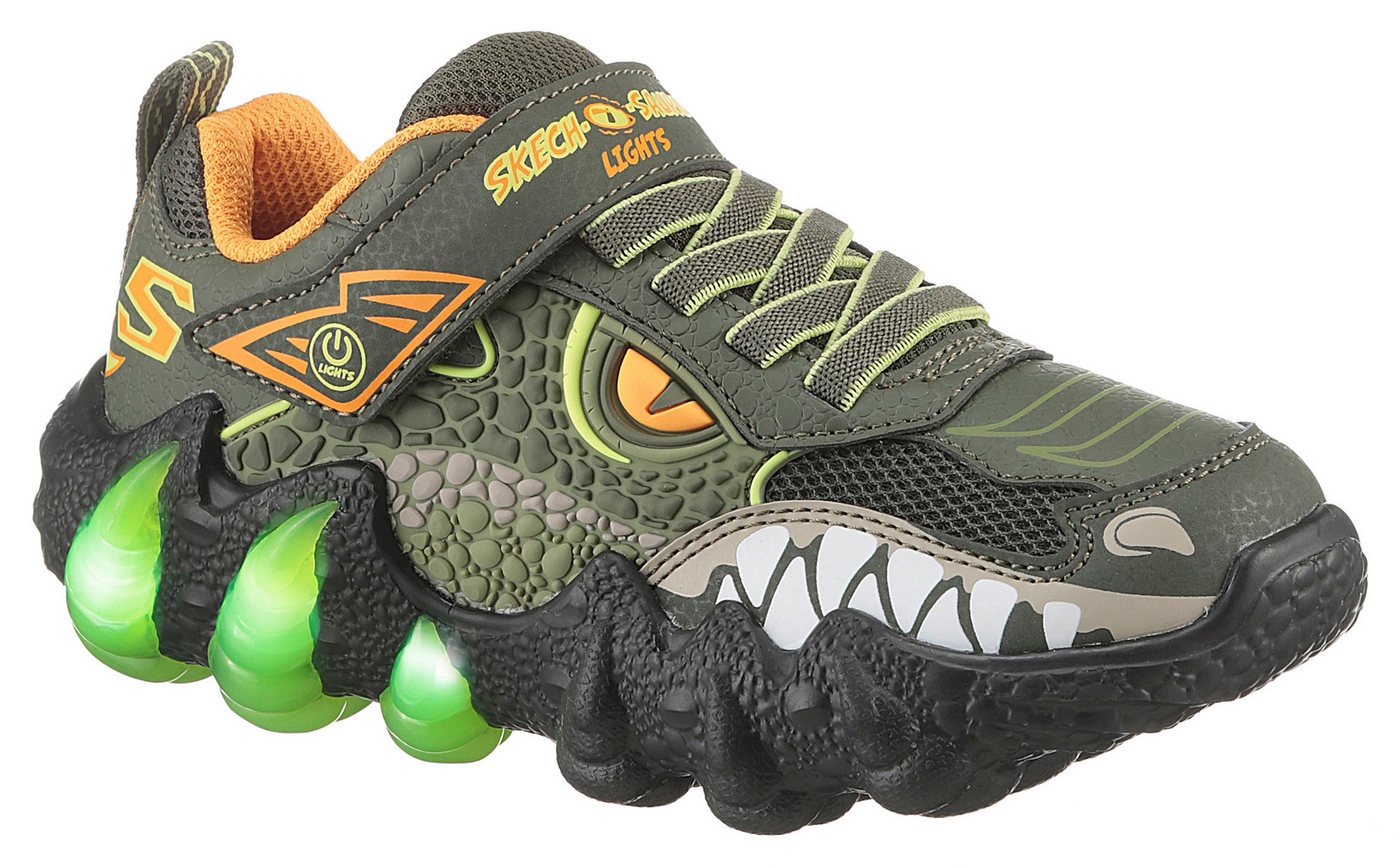 Skechers SKECH-O-SAURUS LIGHTS 2.0 Sneaker, Blink,-Klettschuh, Dino-Schuh, Größenschablone zum Download