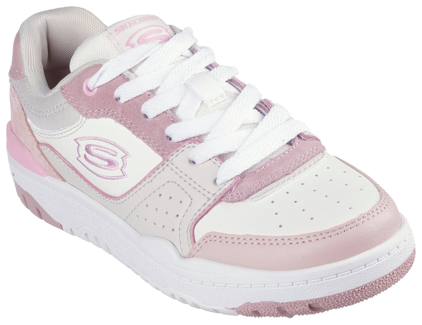 Skechers SKX-228 Sneaker, Schnür,-Retro Sneaker mit Logostick, Größenschablone zum Download (natur kombiniert)