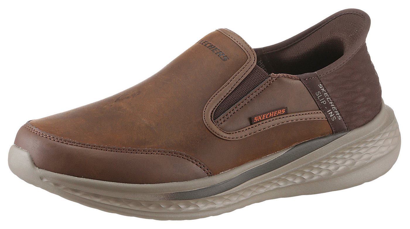 Skechers SLADE- Slip-On Sneaker Slipper, Freizeitschuh, Halbschuh mit Goga Mat Funktion