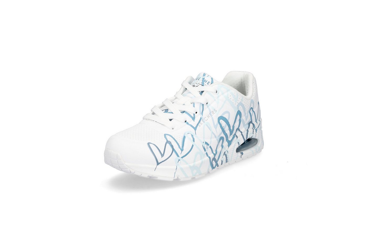 Skechers JGoldcrown Damen Sneaker UNO Spread The Love weiß blau Sneaker