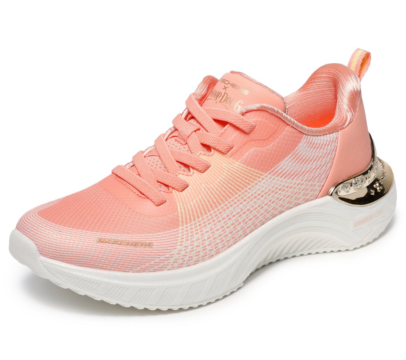 Skechers SNOOP ACE-CYBER WALKER Slip-On Sneaker Schlupfschuh, Freizeitsneaker, Halbschuh mit Vapor Foam (orange)