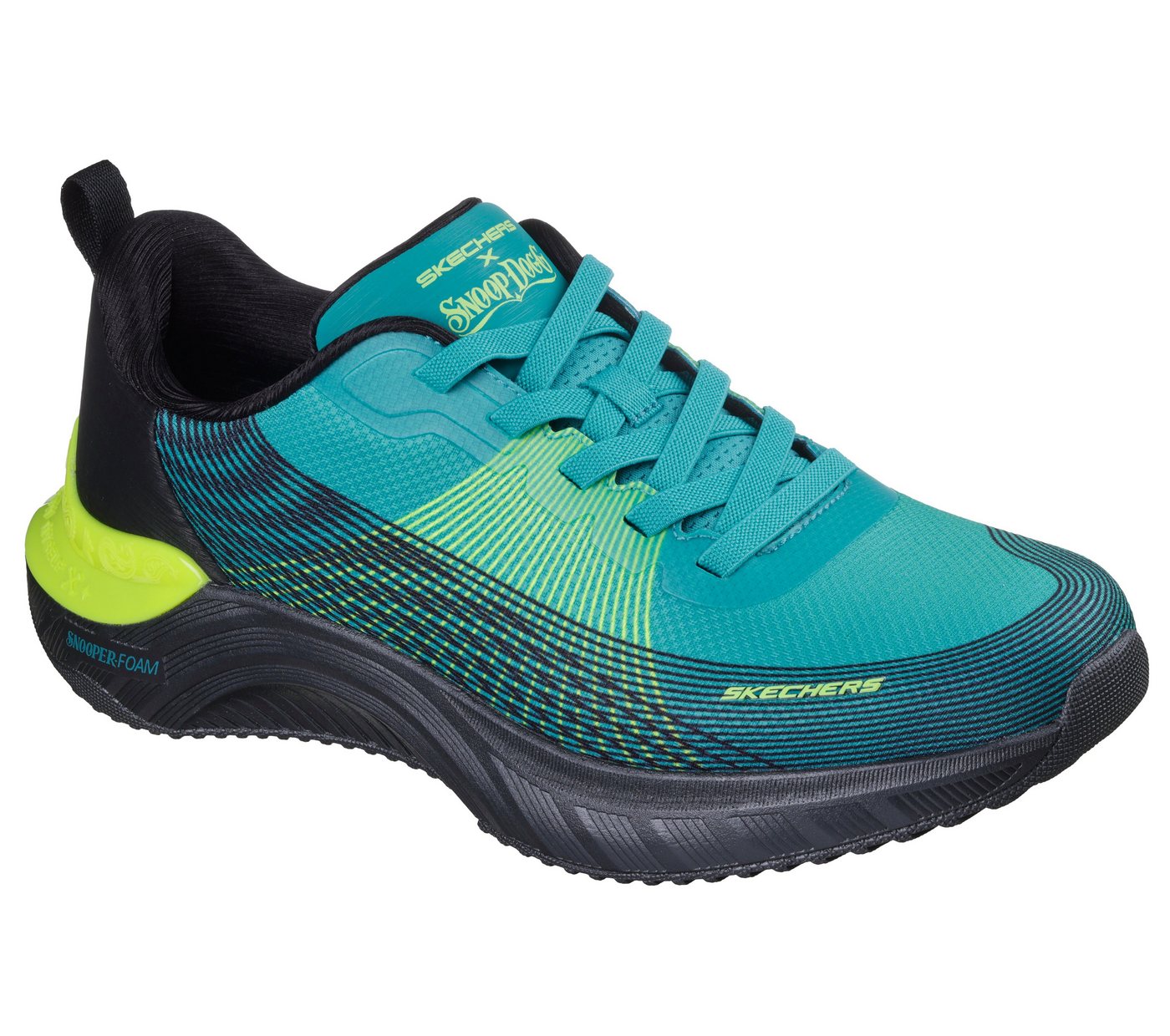 Skechers SNOOP ACE-CYBER WALKER Slip-On Sneaker Schnürschuh, Sportschuh, Snoop Sneaker zum Schlupfen (grün/schwarz)