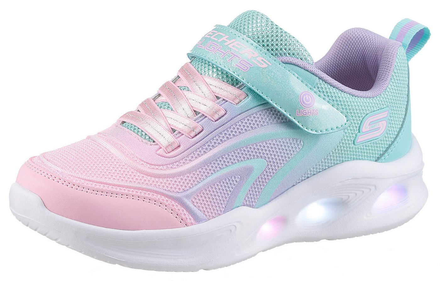 Skechers SOLA GLOW Sneaker Freizeitschuh mit Klettverschluss, Größenschablone zum Download