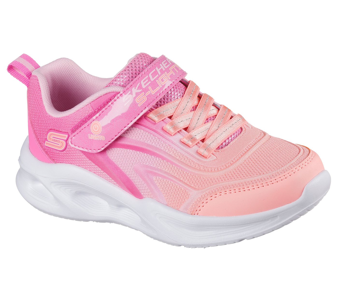 Skechers SOLA GLOW Sneaker Freizeitschuh mit Klettverschluss, Größenschablone zum Download (rosa/bunt)