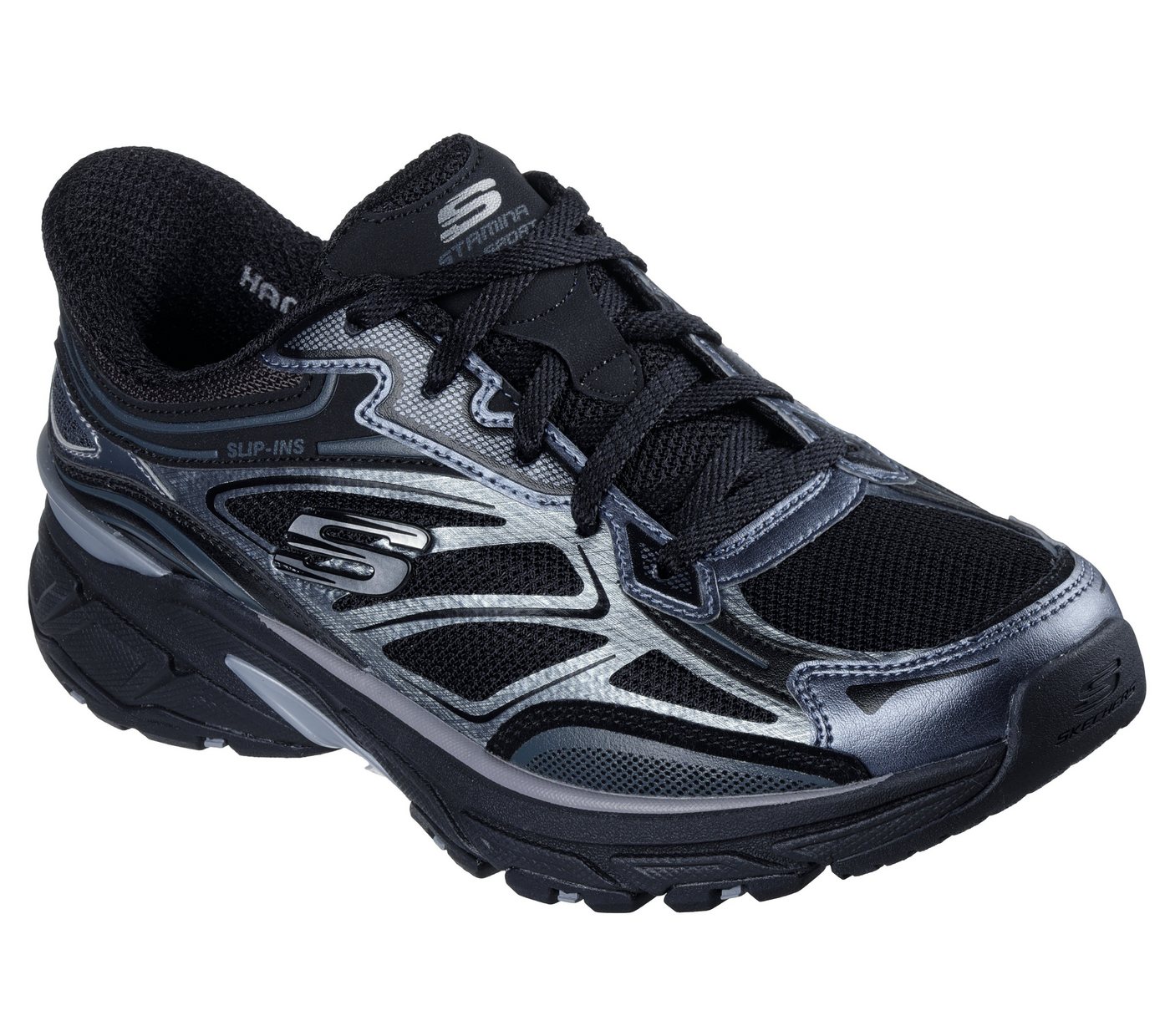 Skechers STAMINA SPORT Slip-On Sneaker Retro Sneaker, Schnürschuh mit Metallic-Besätzen