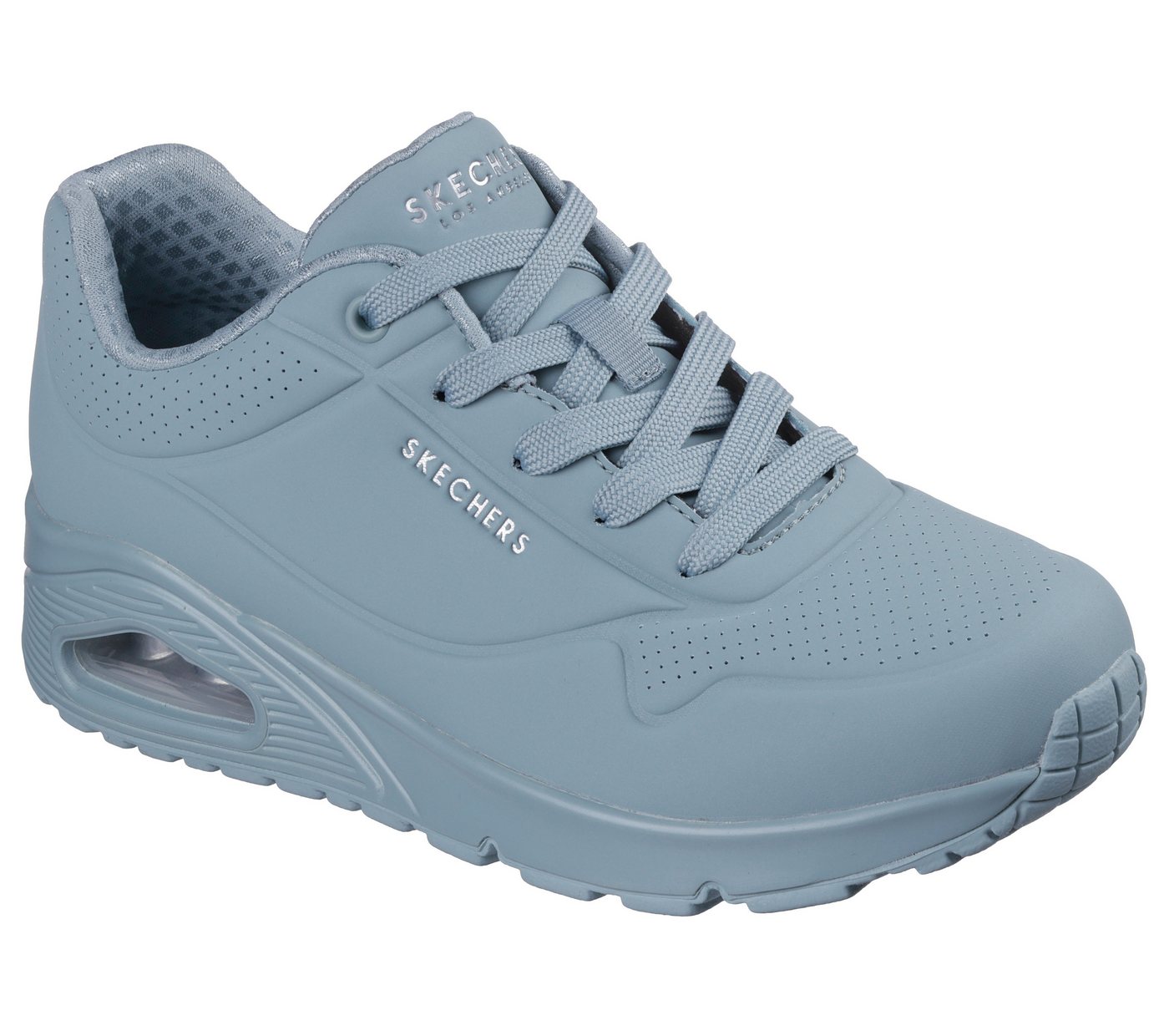 Skechers Street Uno - Stand on Air Sneaker Freizeitschuh, Halbschuh, Schnürschuh mit Memory Foam (blau/grau)