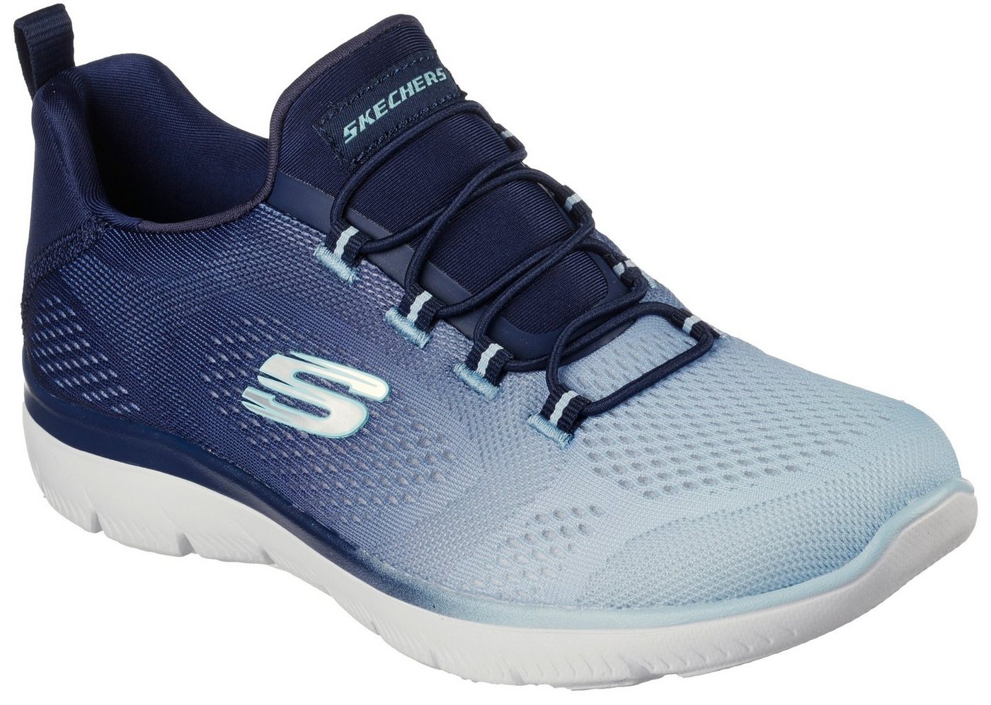 Skechers SUMMITS BRIGHT CHARMER Slip-On Sneaker Schlupfschuh, Slipper, Freizeitschuh mit schönem Farbverlauf (blau)