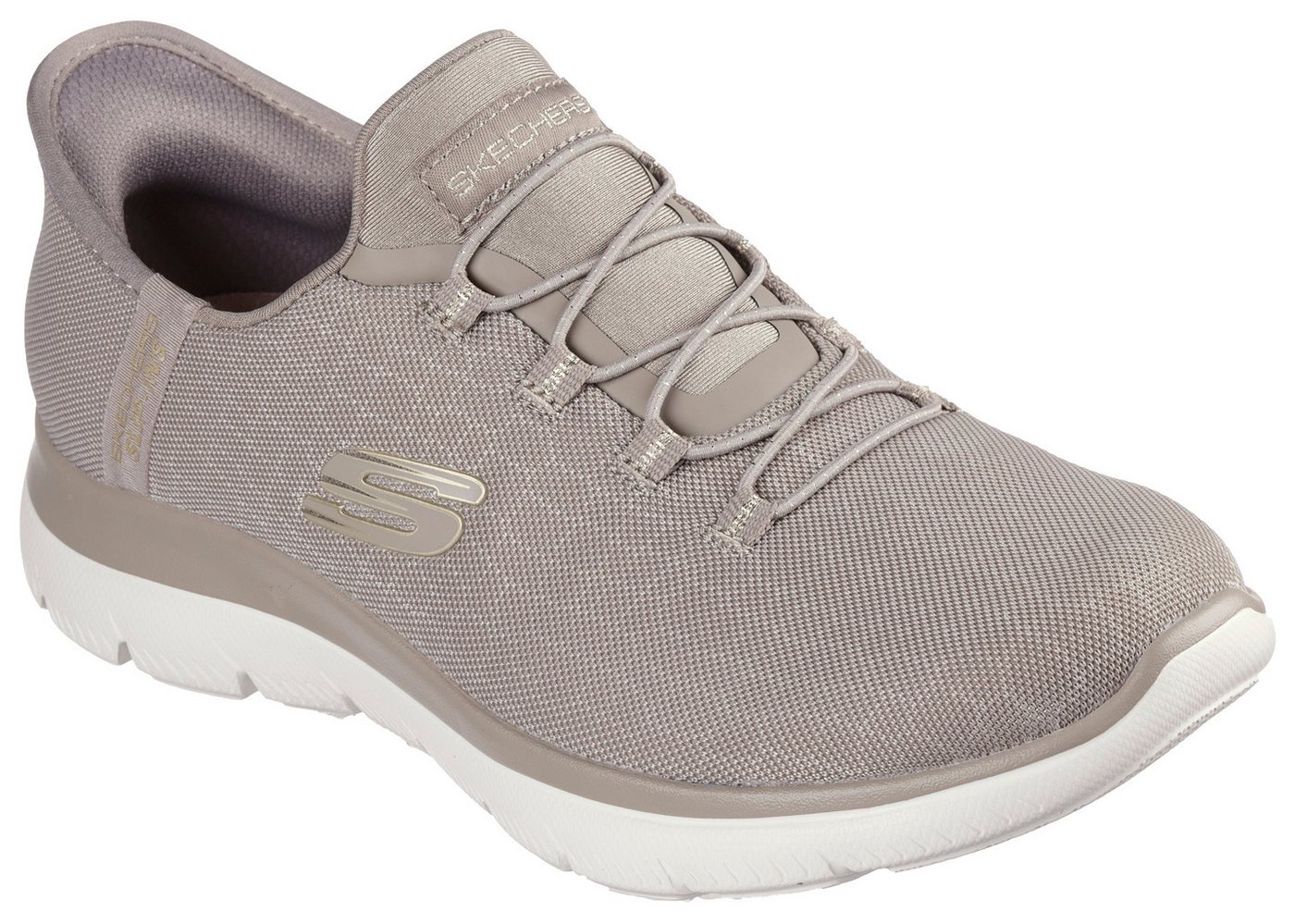 Skechers SUMMITS-CLASSY NIGHT Slip-On Sneaker Slipper, Freizeitschuh mit komfortabler Heel Pillow Funktion