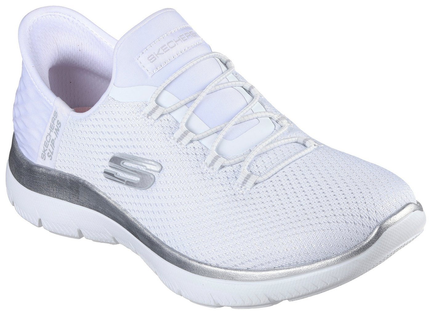 Skechers SUMMITS-DIAMOND DREAM Slip-On Sneaker Schlupfschuh, Freizeitschuh mit praktischer Slip-Ins Funktion (weiß)