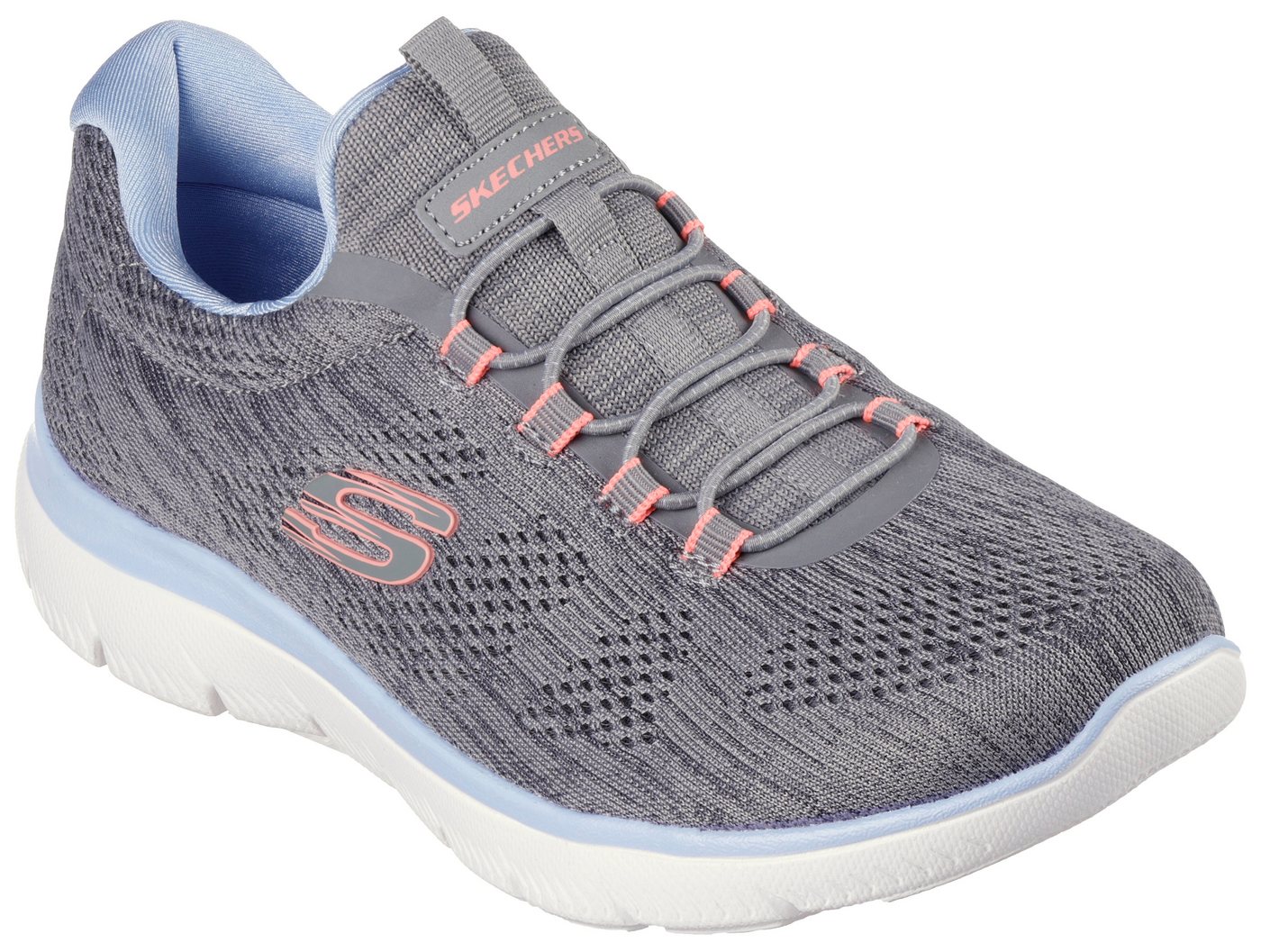 Skechers SUMMITS-FUN FLARE Slip-On Sneaker Trainingsschuh in veganer Verarbeitung (grau/rosa)
