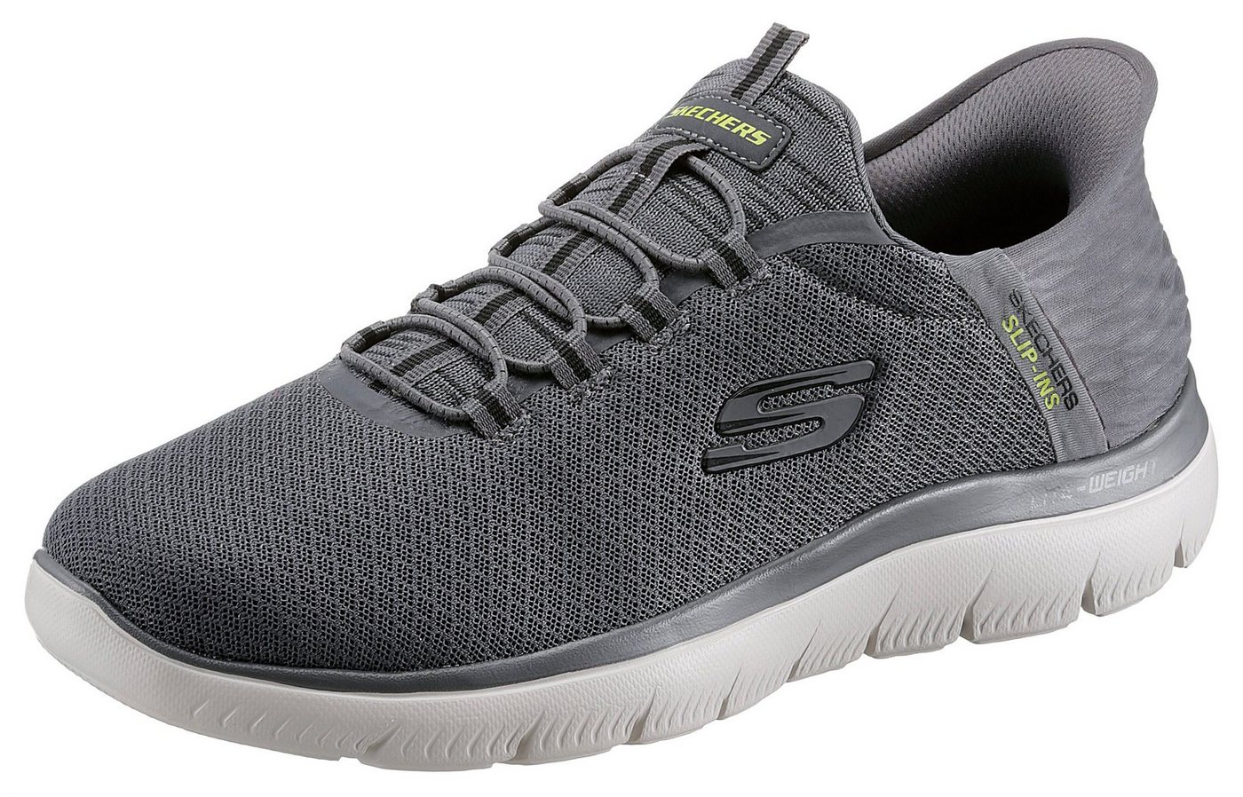 Skechers SUMMITS-HIGH RANGE Slip-On Sneaker, Freizeitschuh mit Slip Ins-Fersenpart für einen leichten Einstieg (grau)