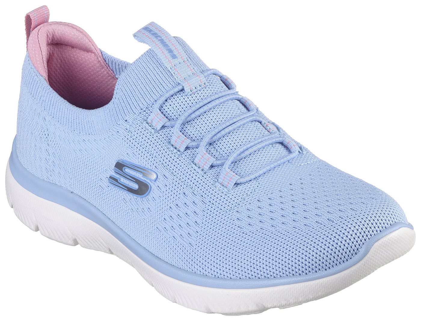 Skechers SUMMITS Slip-On Sneaker, Freizeitschuh, Halbschuh, Slipper mit flexibler Traktionslaufsohle (blau)