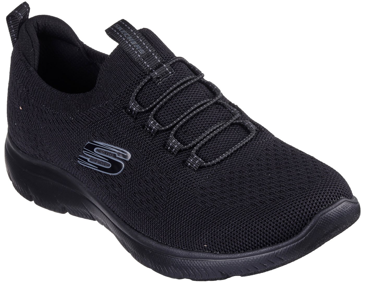 Skechers SUMMITS Slip-On Sneaker, Freizeitschuh, Halbschuh, Slipper mit flexibler Traktionslaufsohle (schwarz)