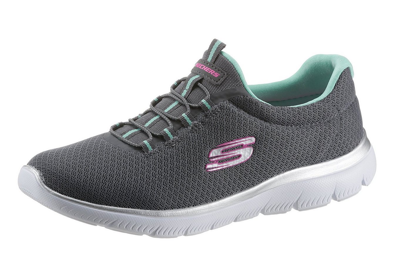 Skechers SUMMITS Slip-On Sneaker Freizeitschuh, Komfortschuh mit stoßdämpfender Zwischensohle (grau)