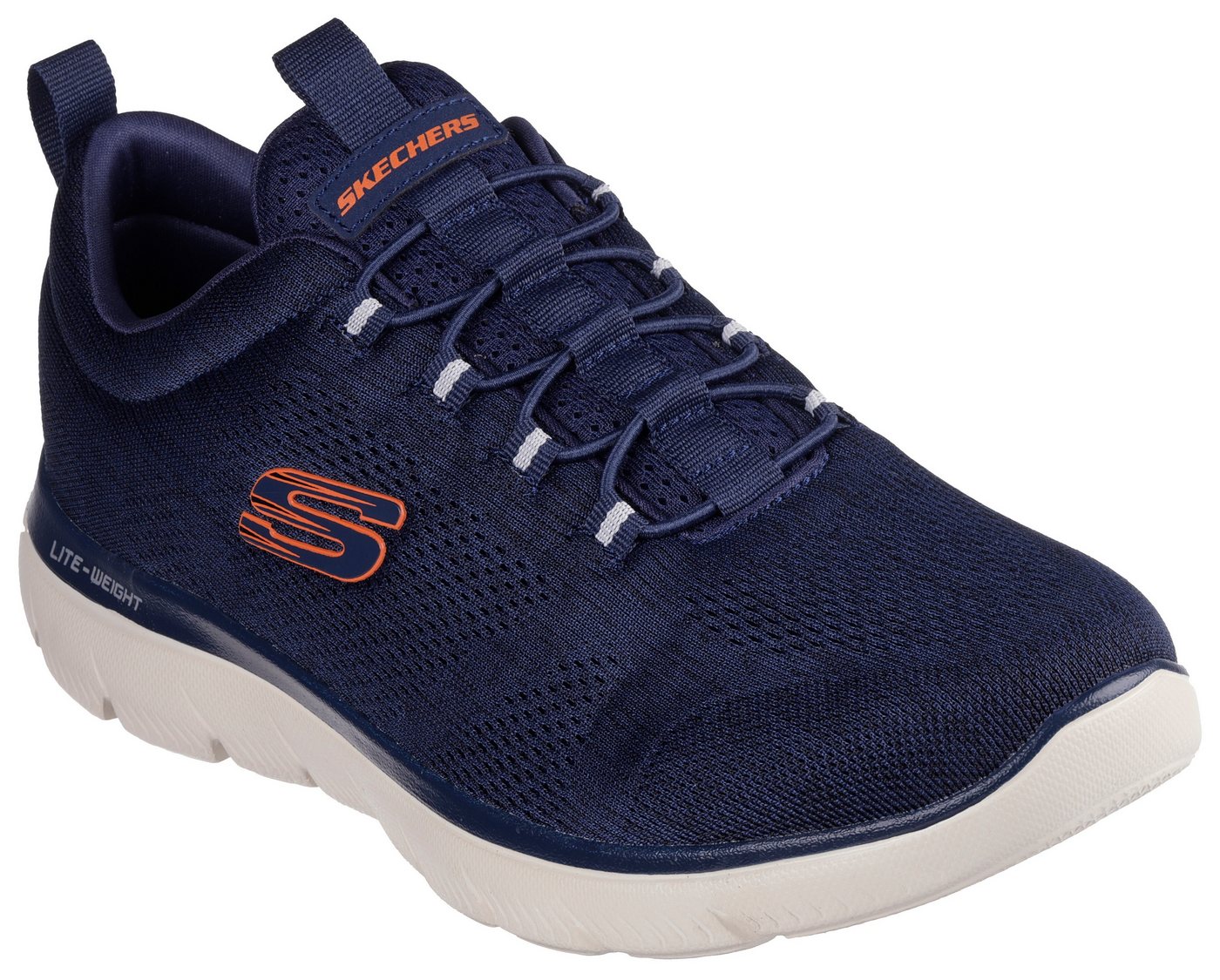 Skechers SUMMITS Slip-On Sneaker Freizeitschuh, Slipper, Komfortschuh mit elastischer Bungee-Schnürung