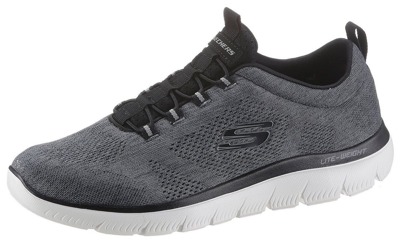 Skechers SUMMITS Slip-On Sneaker Freizeitschuh, Slipper, Komfortschuh mit elastischer Bungee-Schnürung