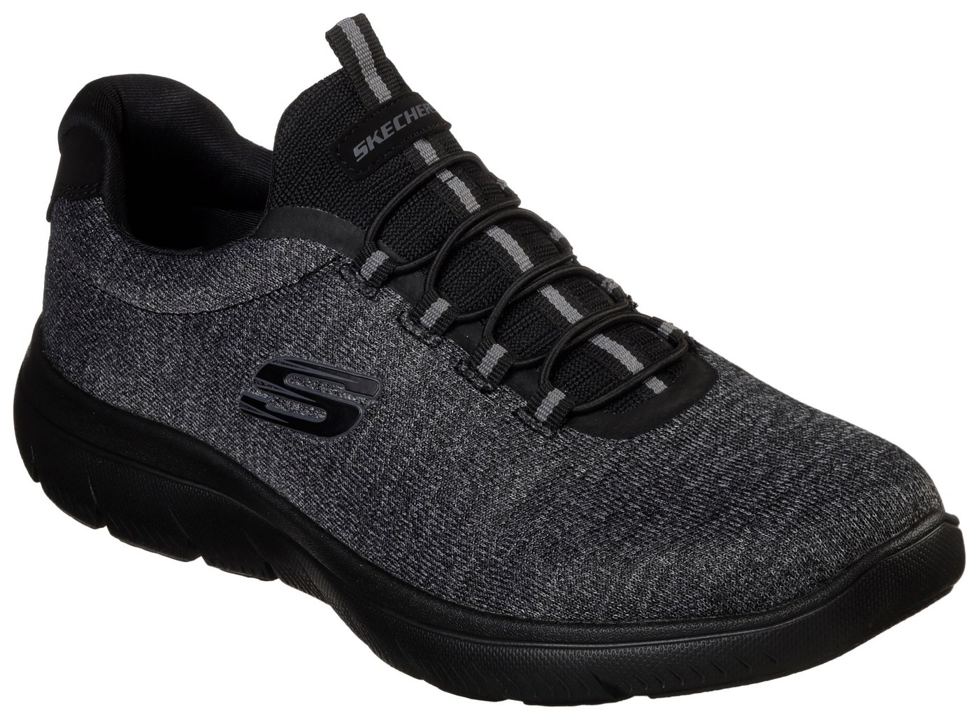 Skechers SUMMITS Slip-On Sneaker Slipper, Freizeitschuh in komfortabler Schuhweite (schwarz)