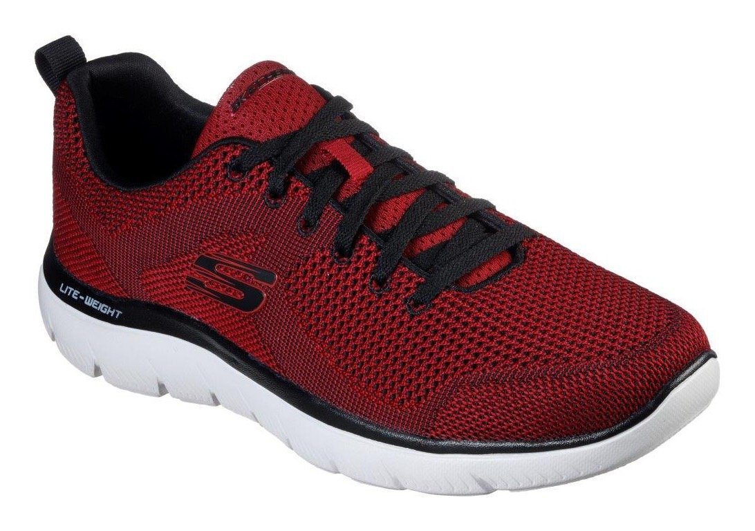 Skechers SUMMITS Sneaker mit gepolstertem Schaftrand, Freizeitschuh, Halbschuh, Schnürschuh (rot)