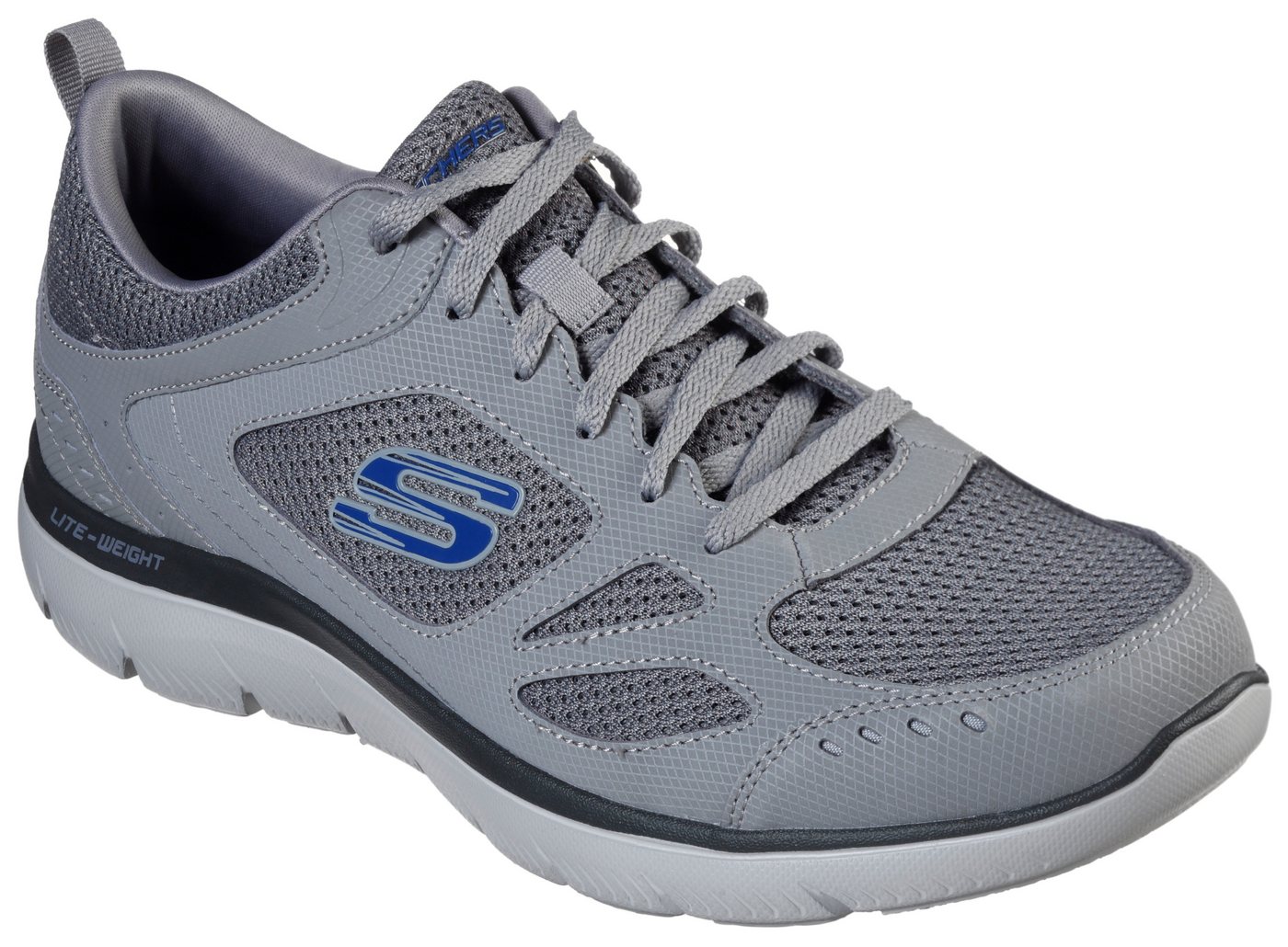 Skechers Summits-South Rim Sneaker, Freizeitschuh, Halbschuh, Schnürschuh im modernen Materialmix (grau)