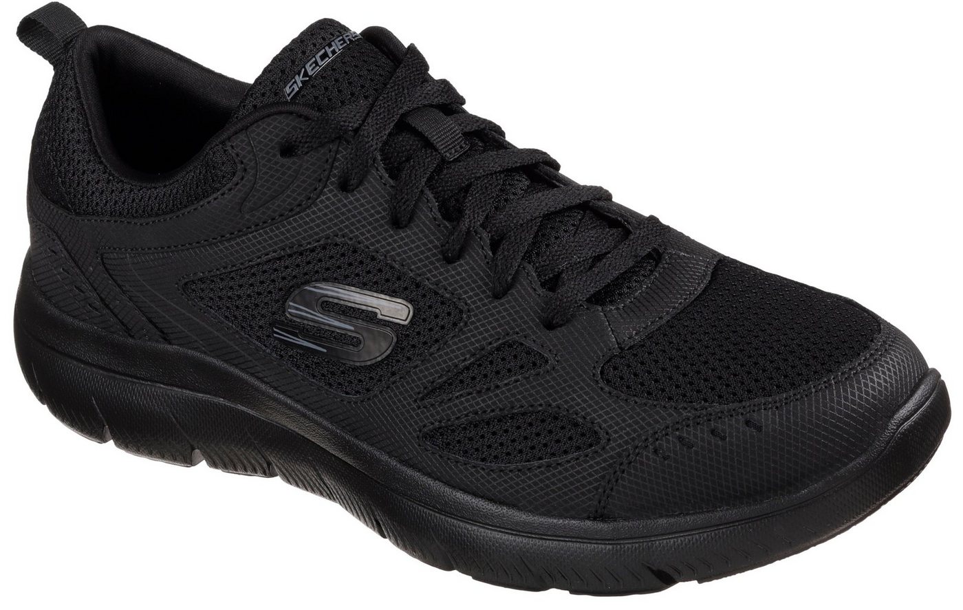 Skechers Summits-South Rim Sneaker, Freizeitschuh, Halbschuh, Schnürschuh im modernen Materialmix (schwarz)