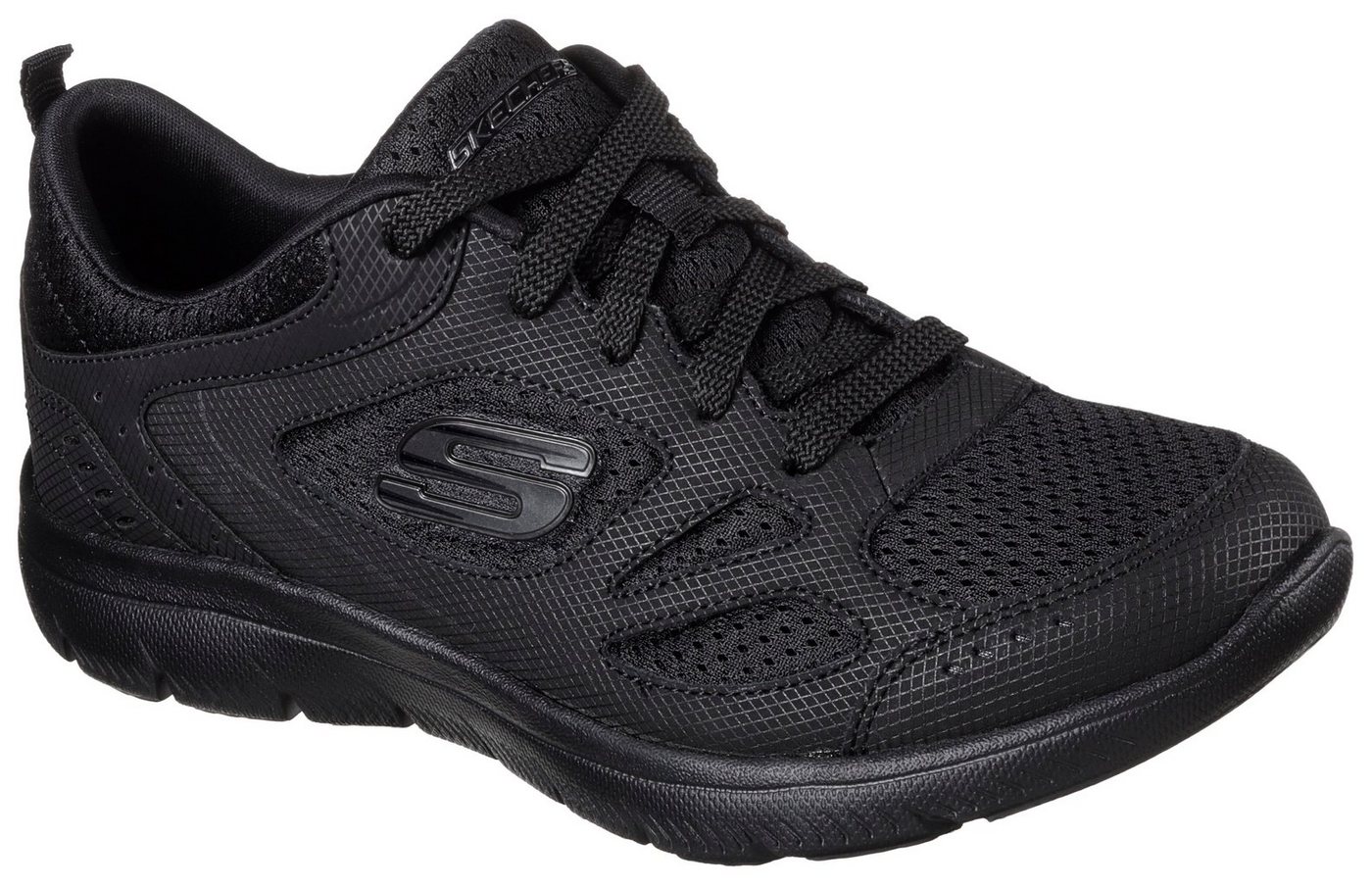 Skechers SUMMITS-SUITED Sneaker Freizeitschuh, Trainingsschuh, Schnürschuh mit weicher Polsterung (schwarz)