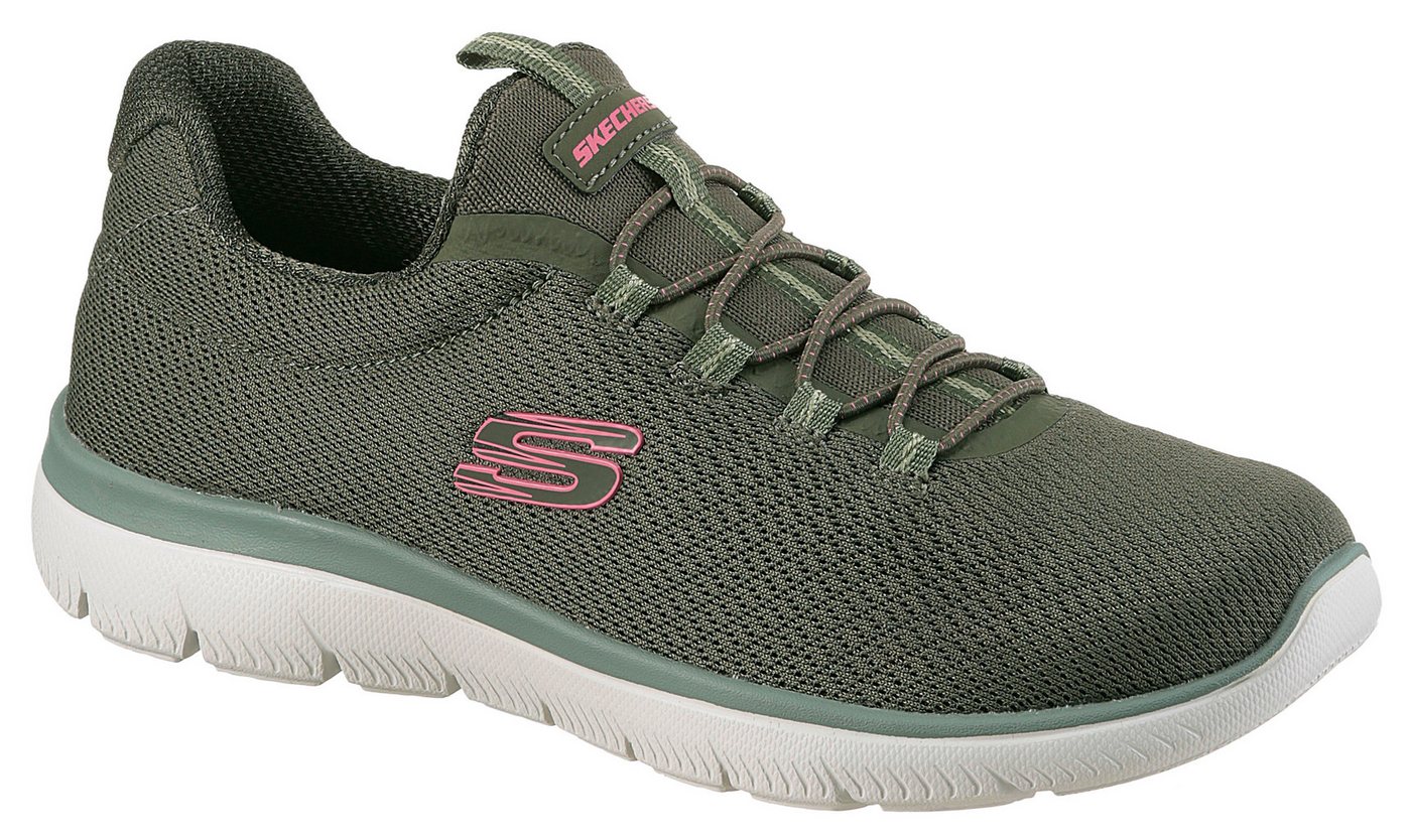 Skechers SUMMITS-SUMMER BLUSH Slip-On Sneaker Arbeitsschuh, Freizeitschuh, Slipper mit Memory Foam (grün)