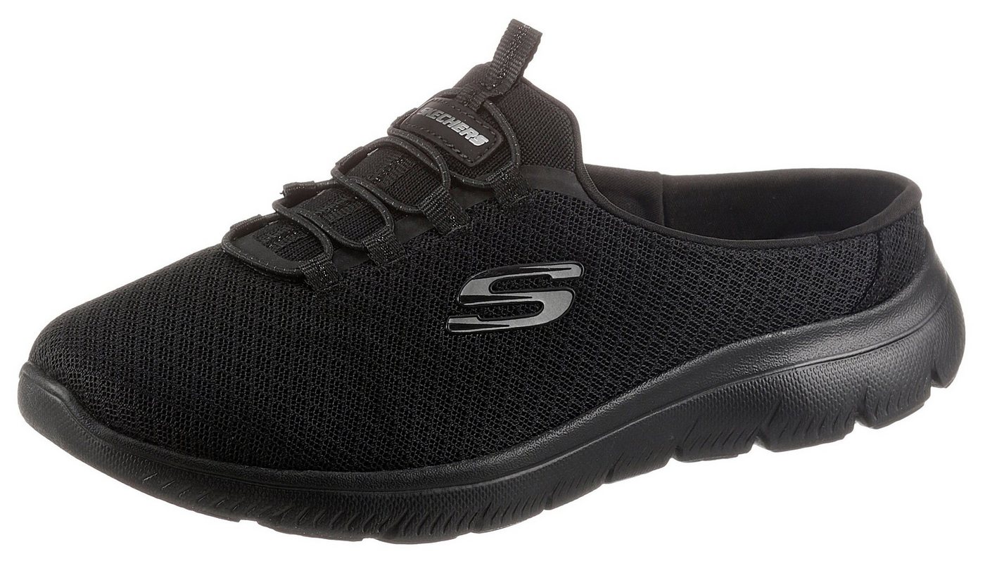 Skechers SUMMITS SWIFT STEP Sabot Sommerschuh, Schlappen, Schlupfschuh in veganer Verarbeitung (schwarz)
