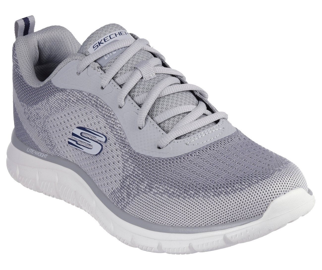 Skechers TRACK-GLENDOR Sneaker Trainingsschuh, Schnürschuh, Freizeitschuh mit Memory Foam (grau)