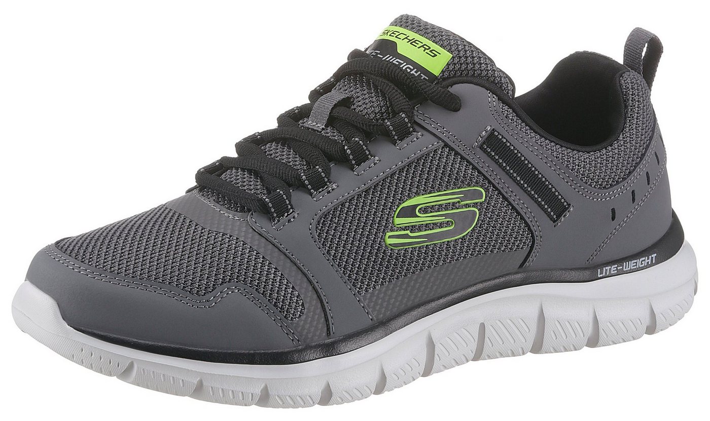 Skechers TRACK-KNOCKHILL Sneaker mit gepolsterter Innensohle, Freizeitschuh, Halbschuh, Schnürschuh (grau/schwarz)