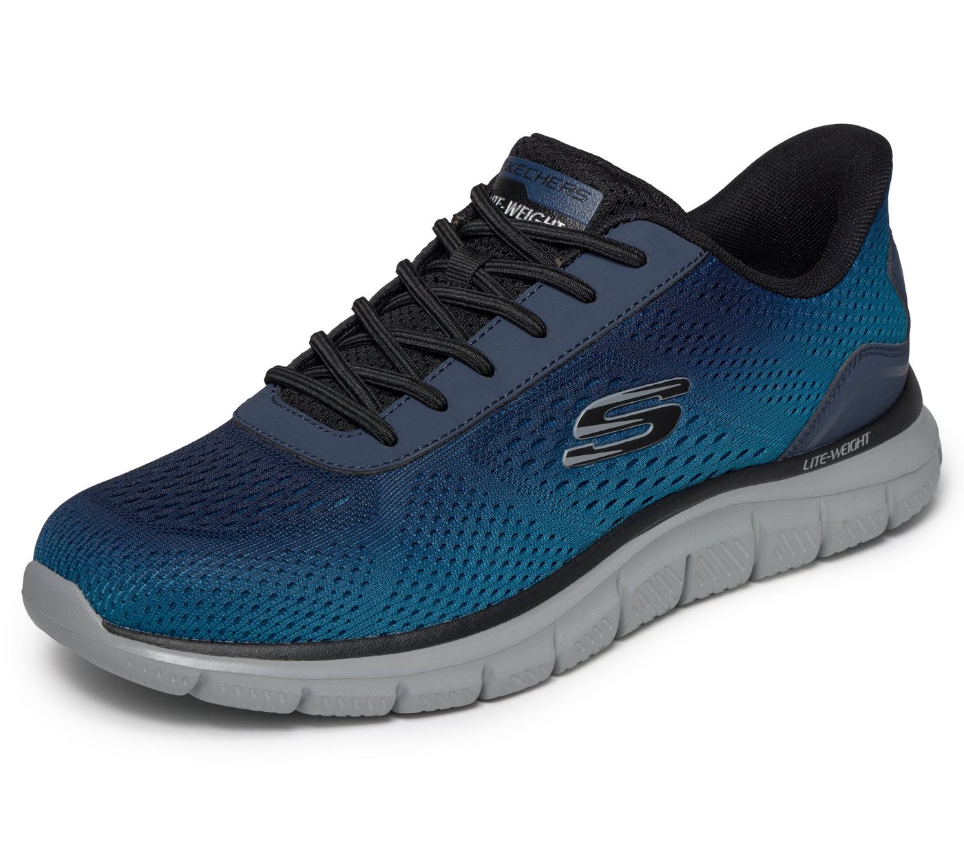 Skechers TRACK Slip-On Sneaker Schlupfschuh, Freizeitschuh, Sportschuh mit Memory Foam (blau)