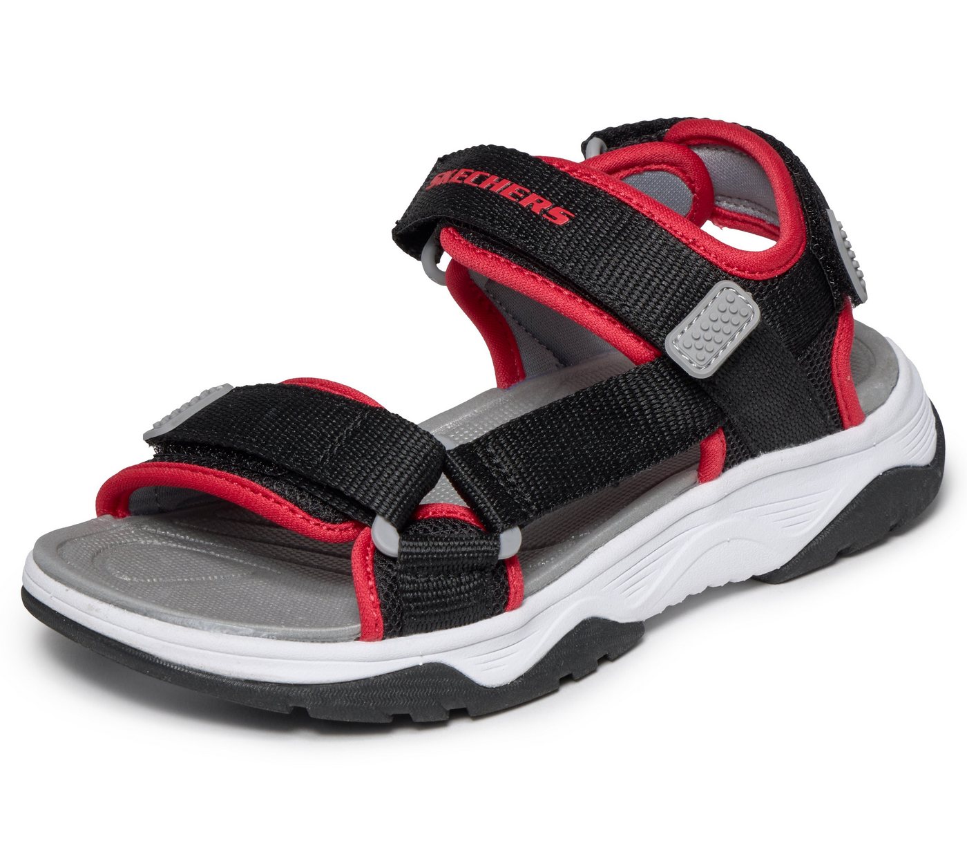 Skechers TREAD SEEKER Sandale Sommerschuh mit Klettverschluss, Größenschablone zum Download (rot/schwarz)