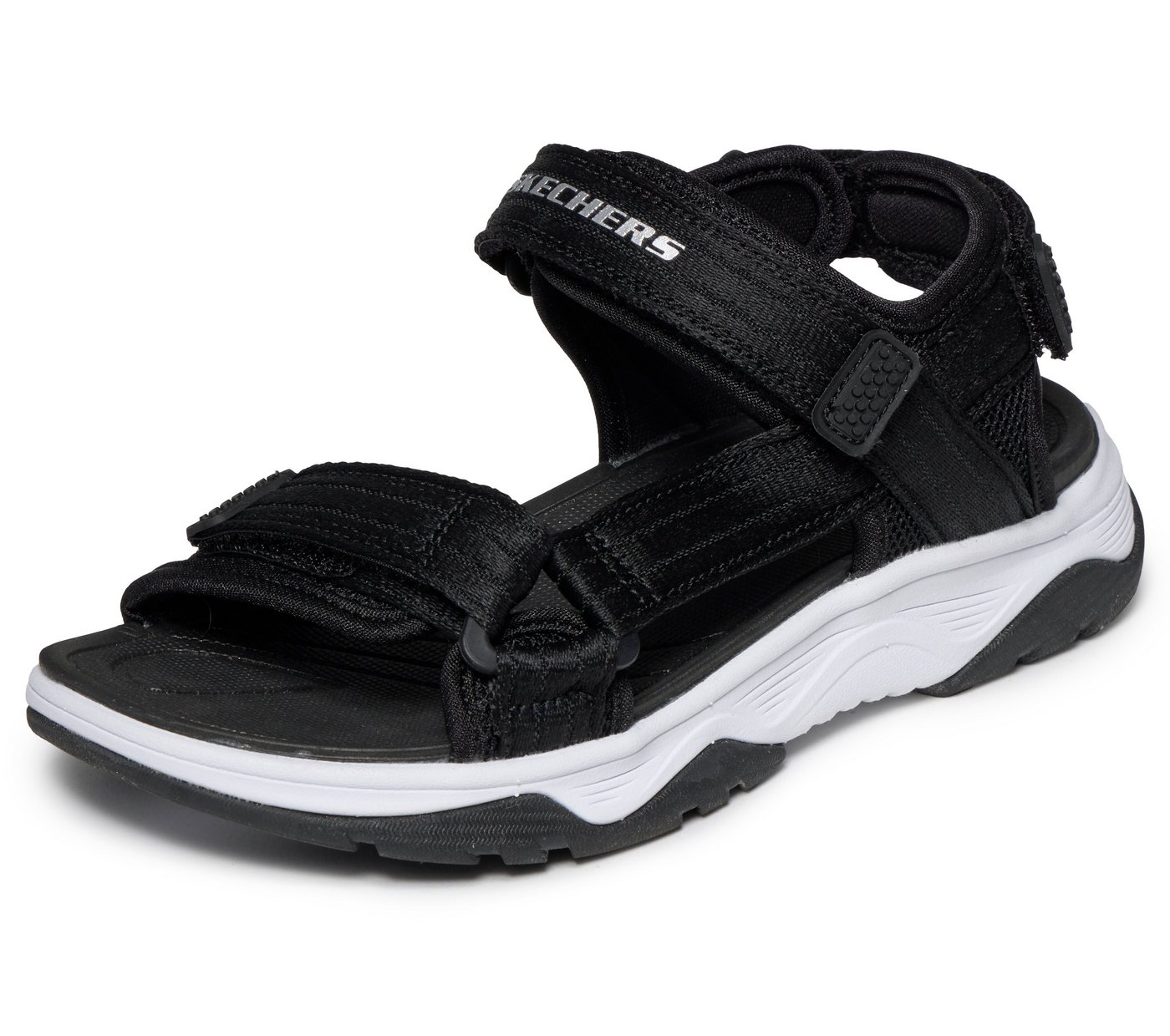Skechers TREAD SEEKER Sandale Sommerschuh mit Klettverschluss, Größenschablone zum Download (schwarz/weiß)